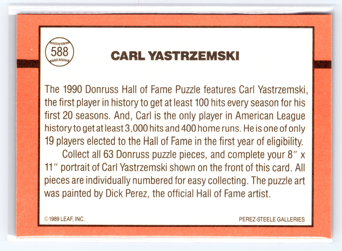 1990 Donruss #588 Carl Yastrzemski
