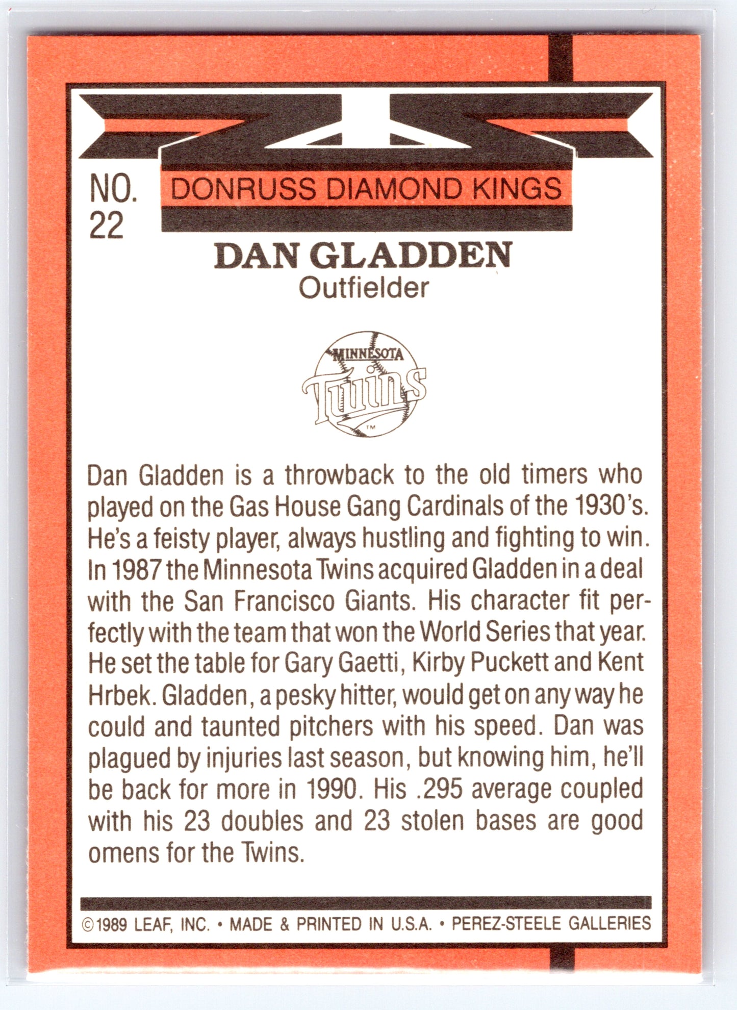 1989 Donruss #22 Glenn Hubbard