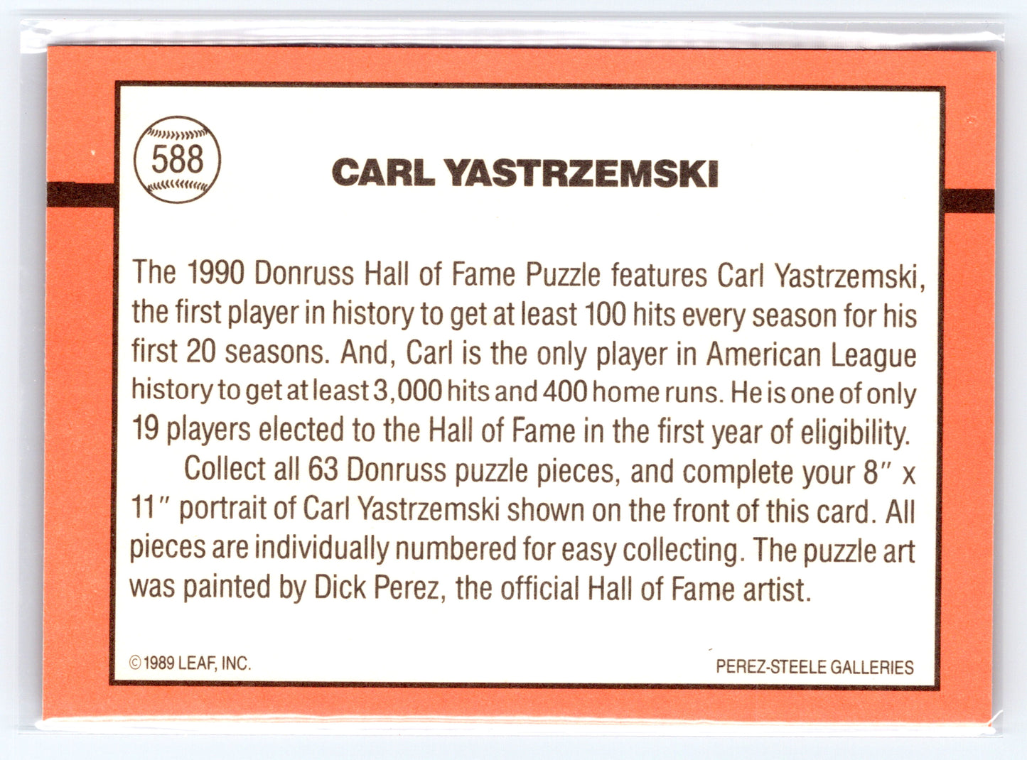 1989 Donruss #588 Carl Yastrzemski