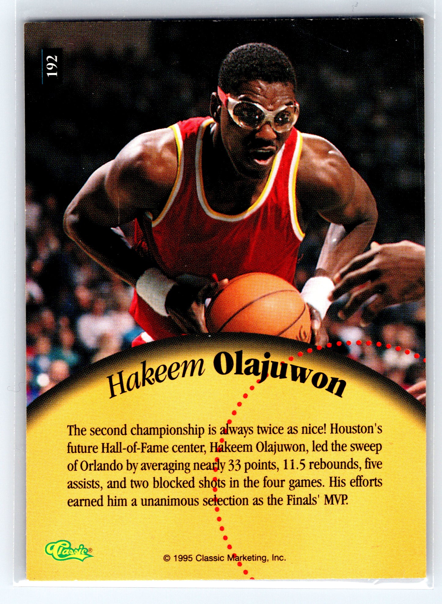 1995 Classic Five Sport #192 Hakeem Olajuwon