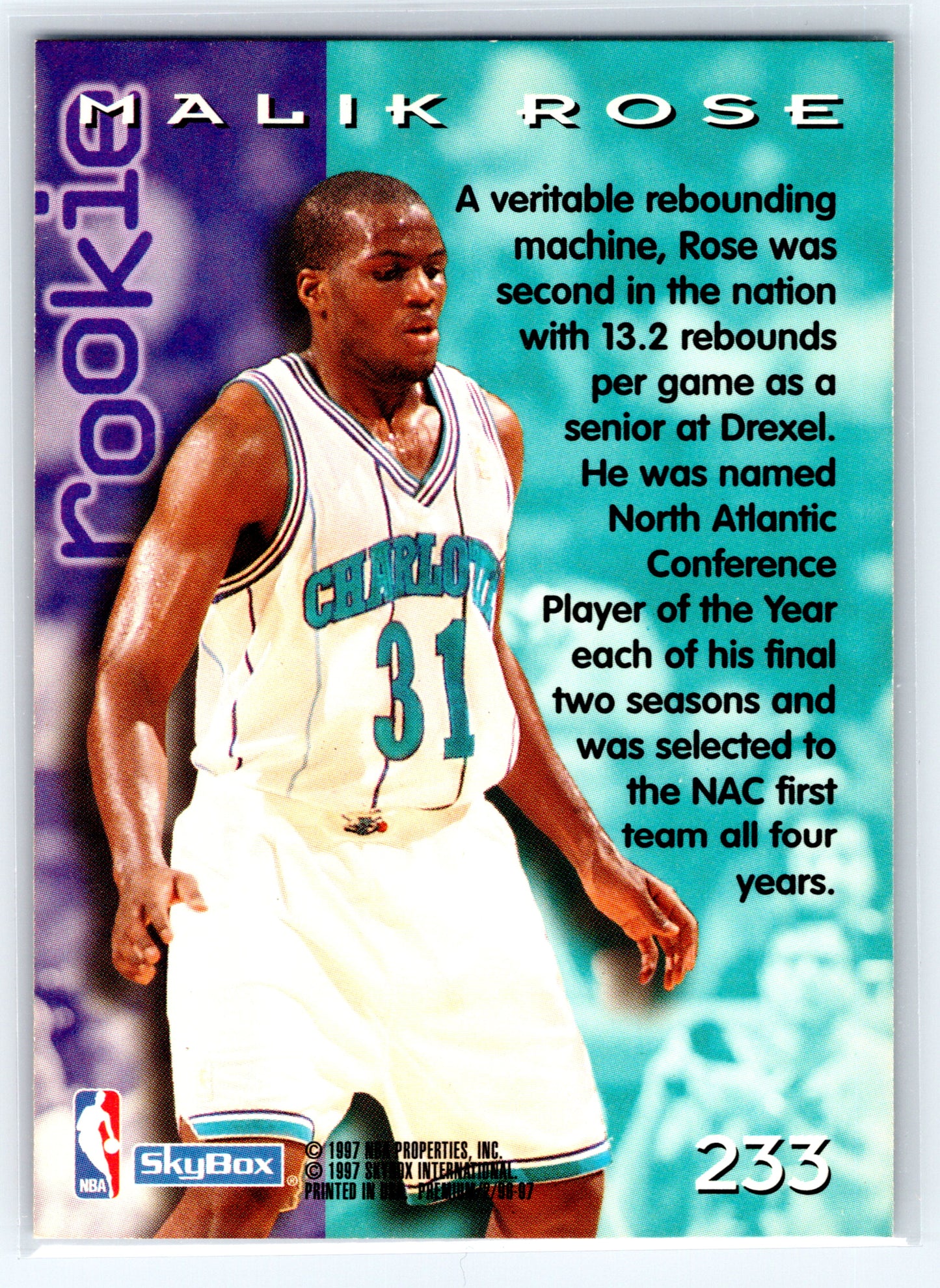 1996-97 SkyBox Premium #233 Malik Rose
