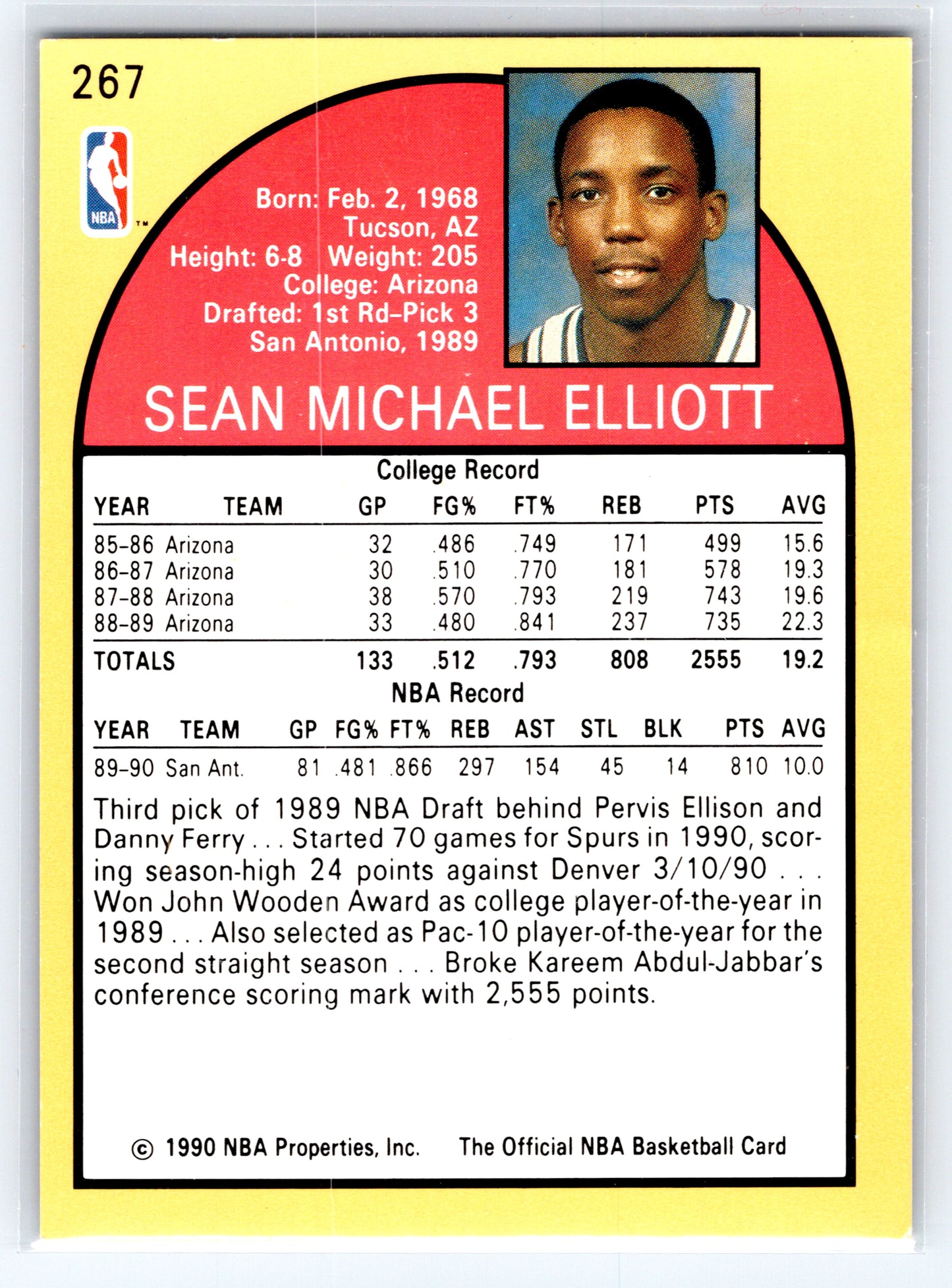 1990-91 Hoops #267 Sean Elliott