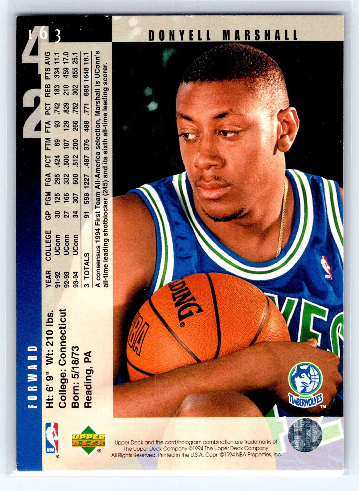 1994-95 Upper Deck #163 Donyell Marshall