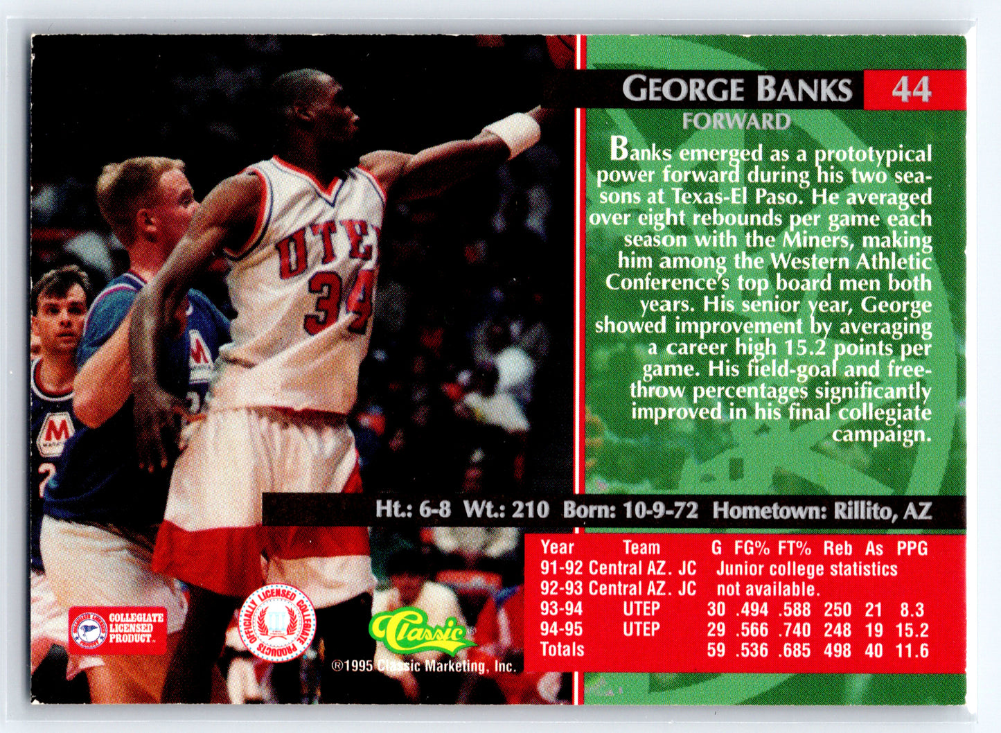 1995 Classic Rookies #44 George Banks
