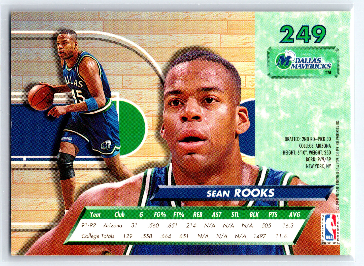 1992-93 Ultra #249 Sean Rooks