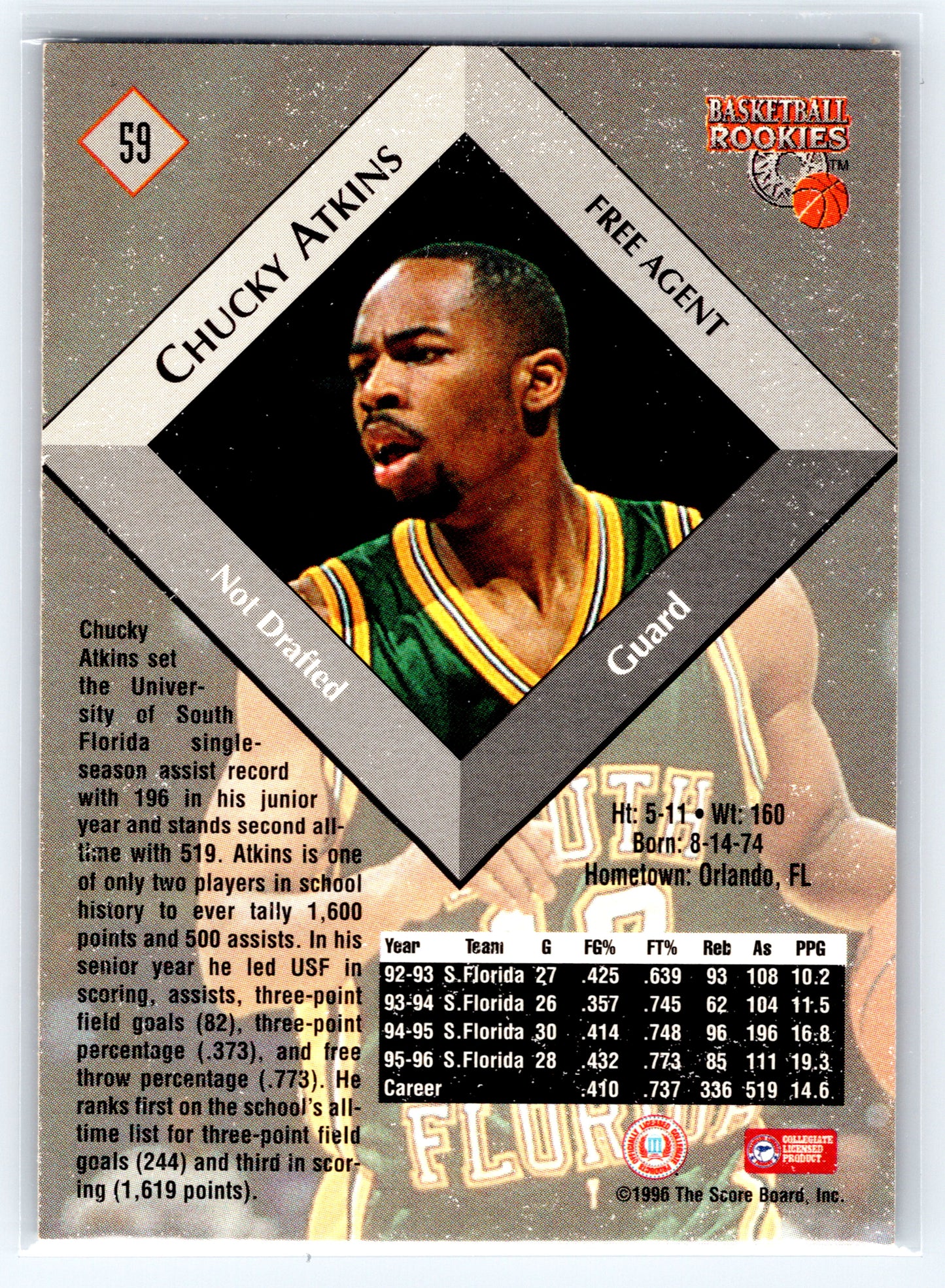 1996 Score Board Rookies #59 Chucky Atkins