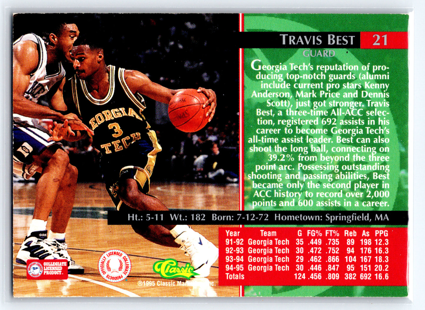 1995 Classic Rookies #21 Travis Best Silver