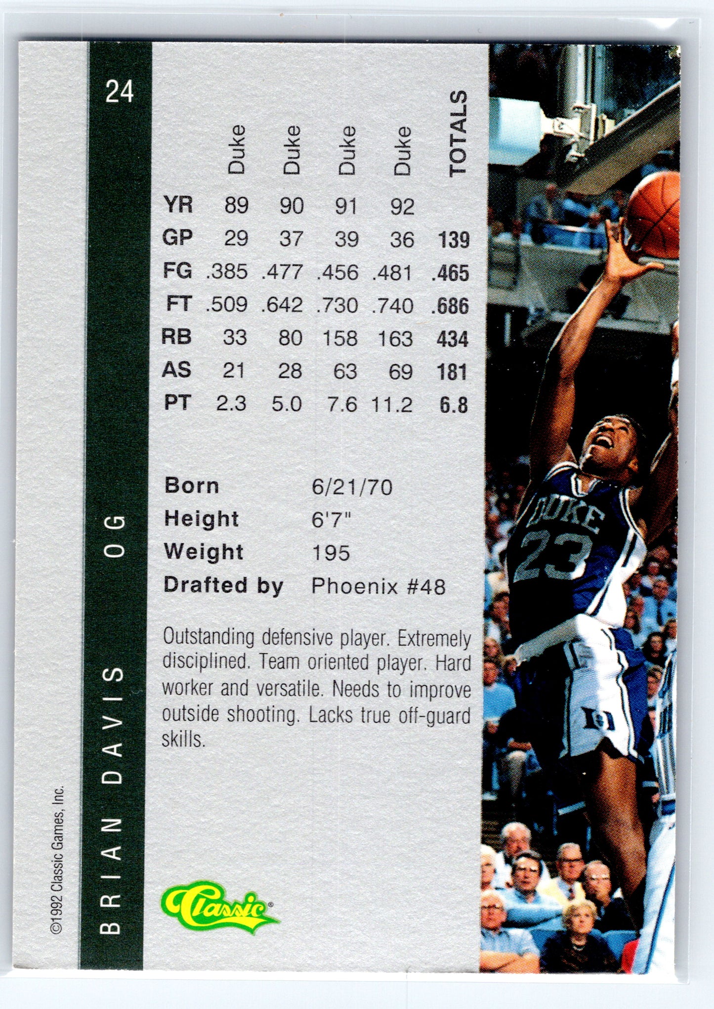 1992 Classic Four Sport #24 Brian Davis