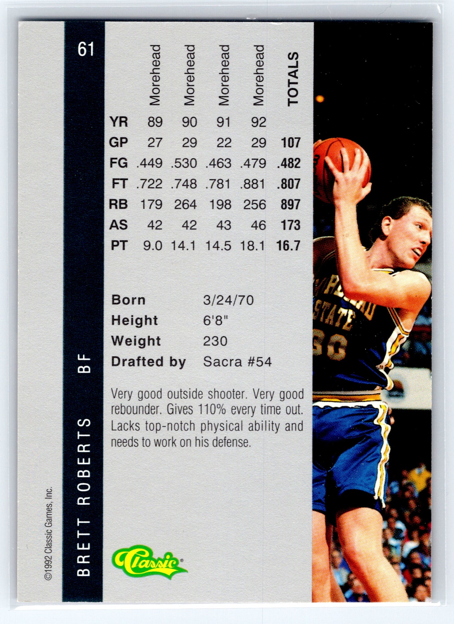 1992 Classic Four Sport #61 Brett Roberts