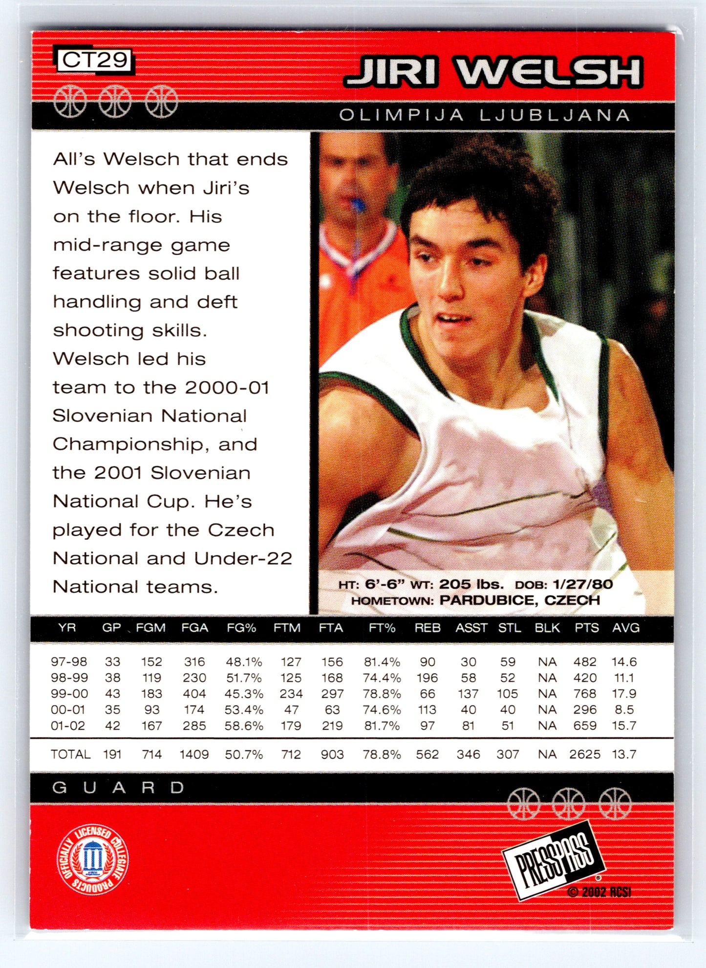2002 Press Pass #29 Jiri Welsch