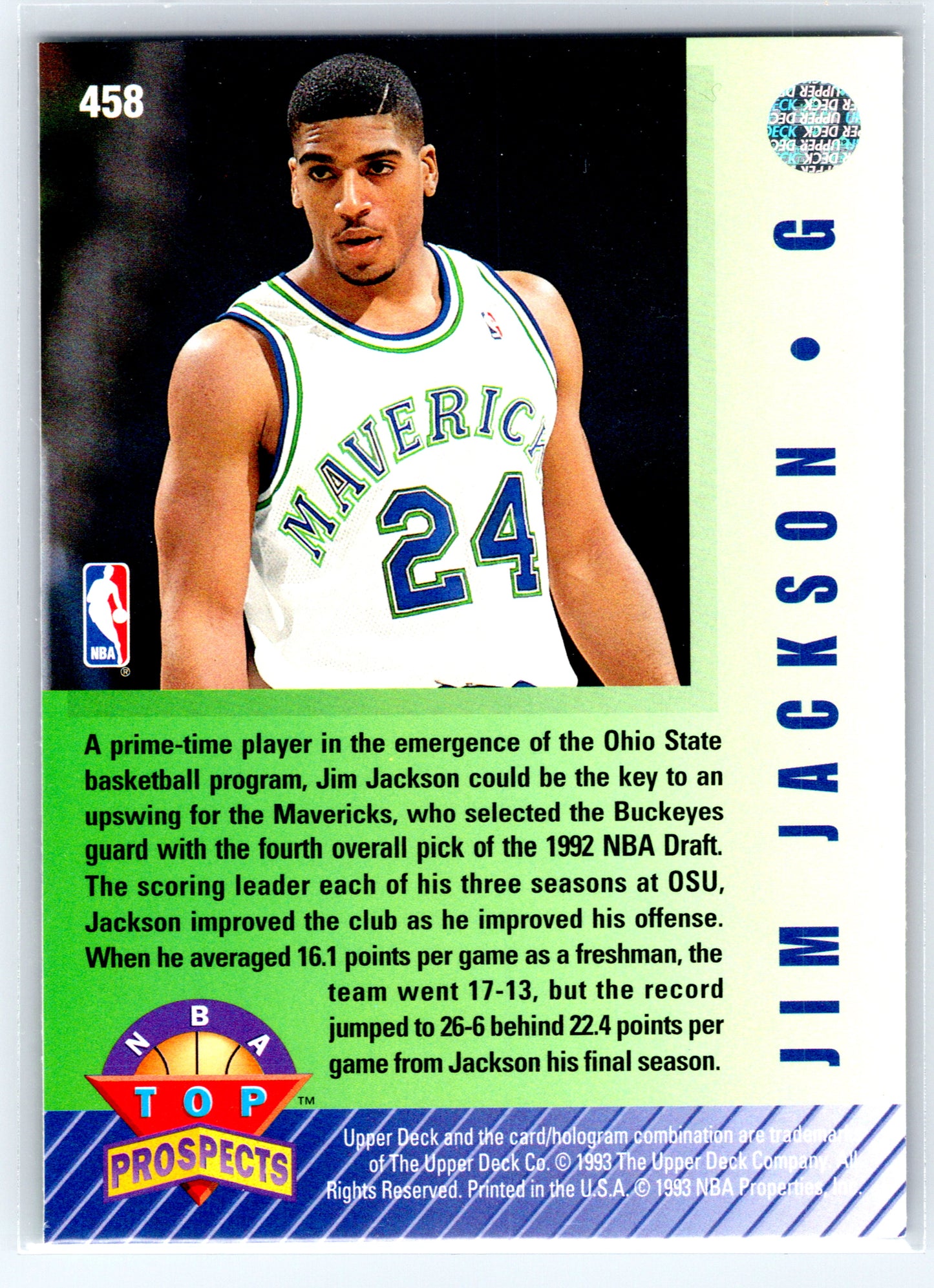 1992-93 Upper Deck #458 Jim Jackson