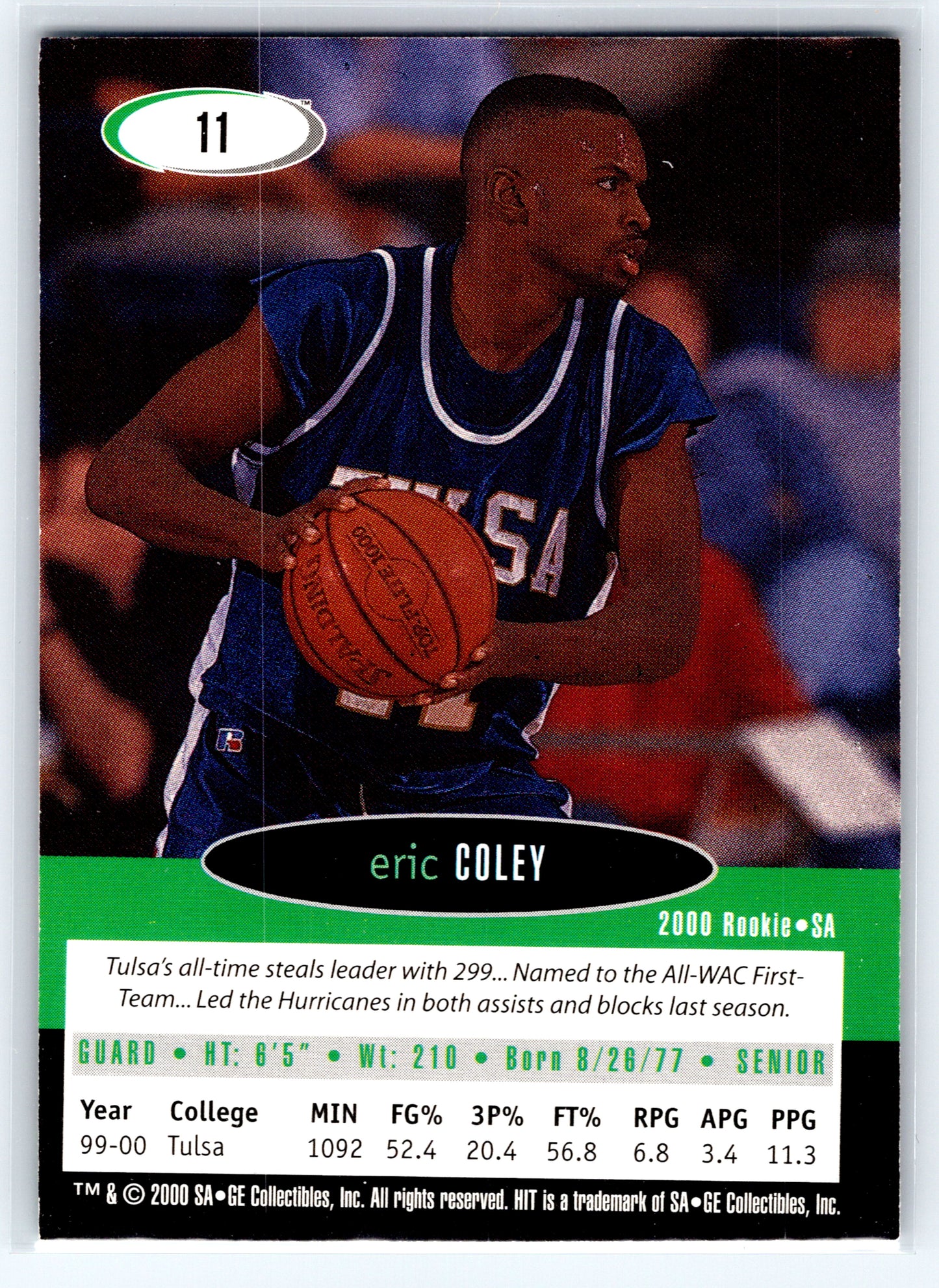 2000 SAGE HIT #11 Eric Coley NRG