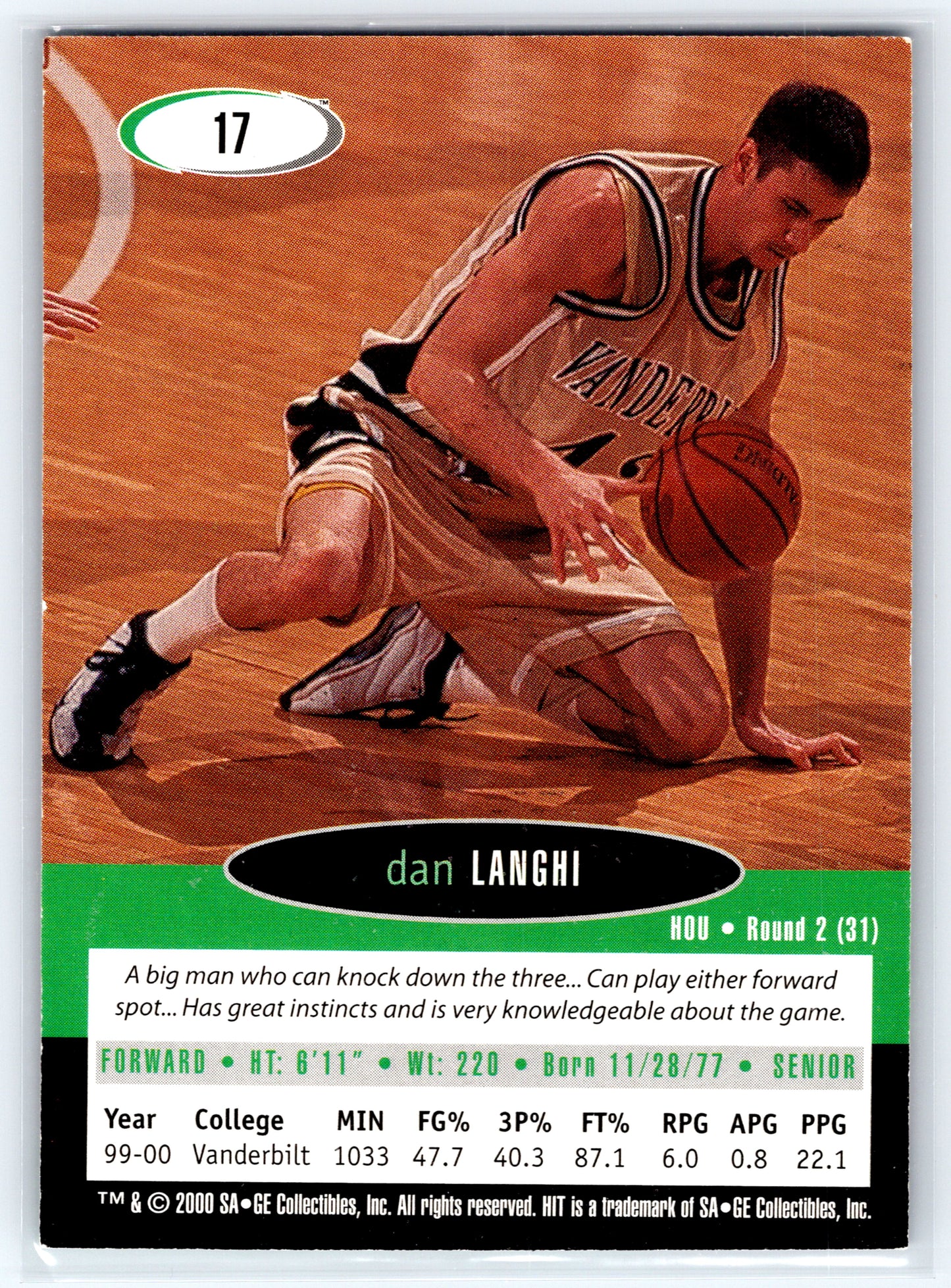 2000 SAGE HIT #17 Dan Langhi NRG