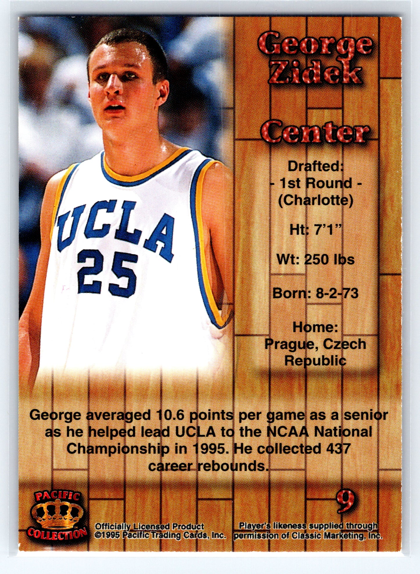 1995 Pacific Prisms #9 George Zidek