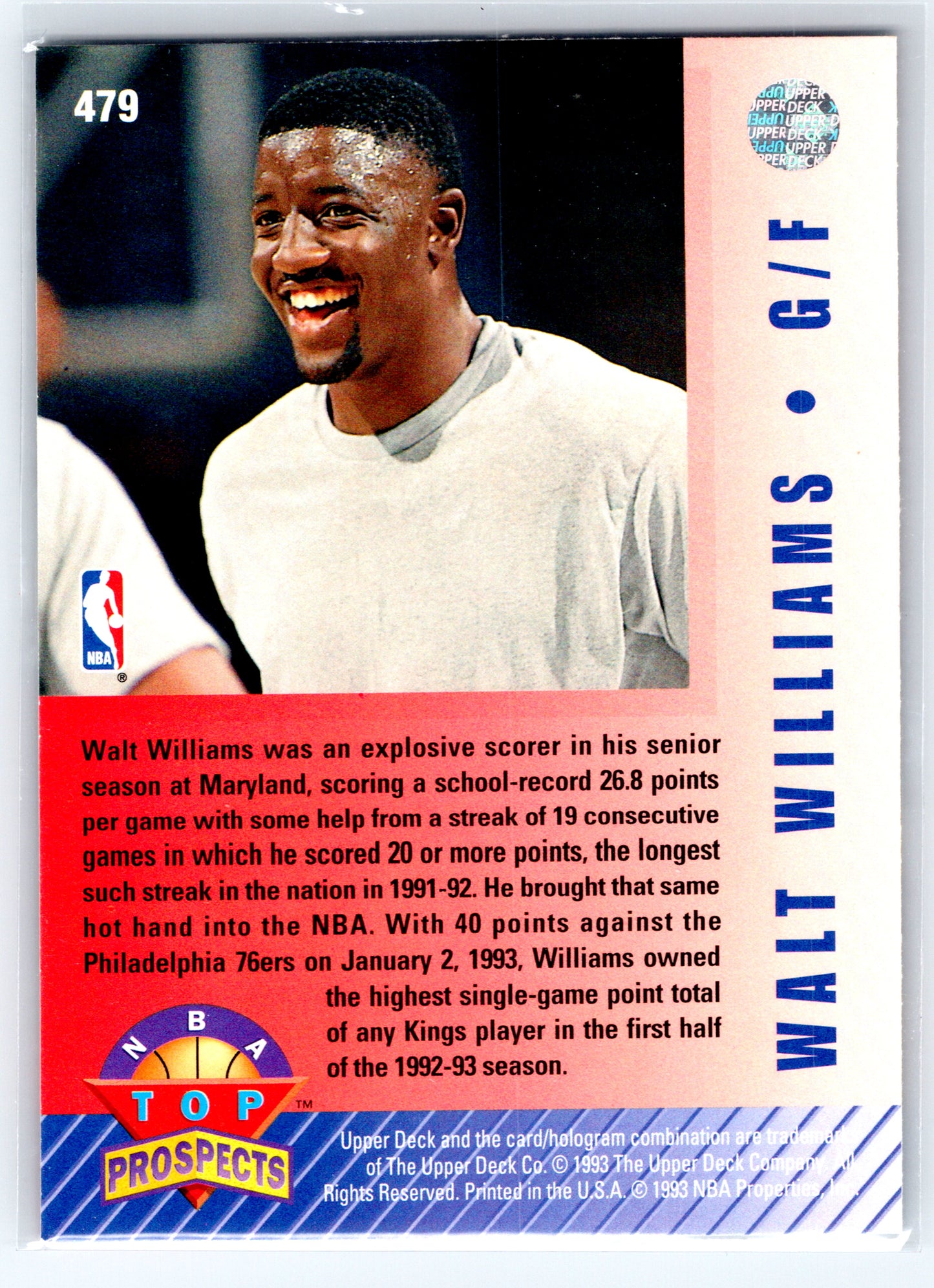 1992-93 Upper Deck #479 Walt Williams