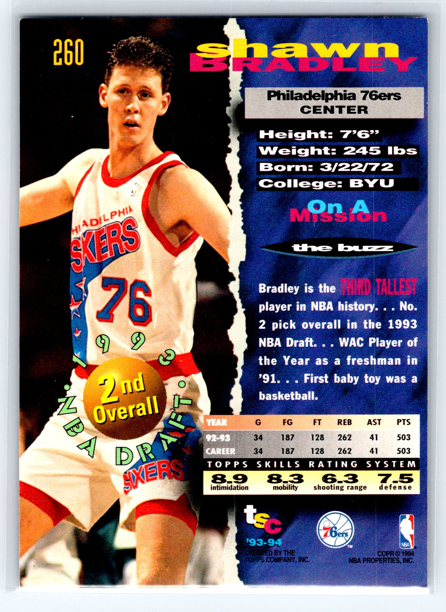 1993-94 Stadium Club #260 Shawn Bradley