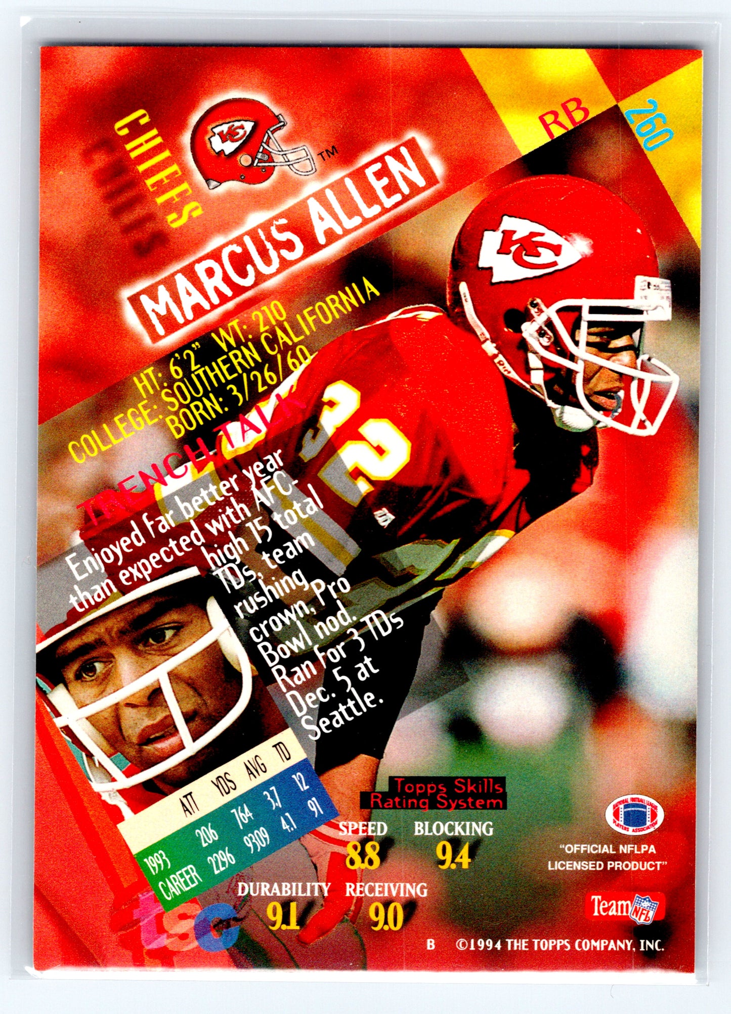 1994 Stadium Club #260 Marcus Allen