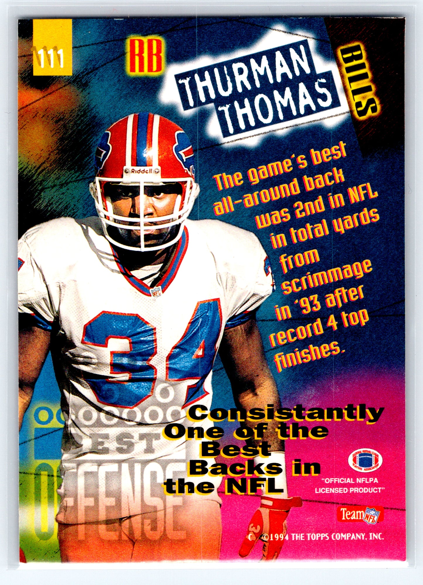 1994 Stadium Club #111 Thurman Thomas