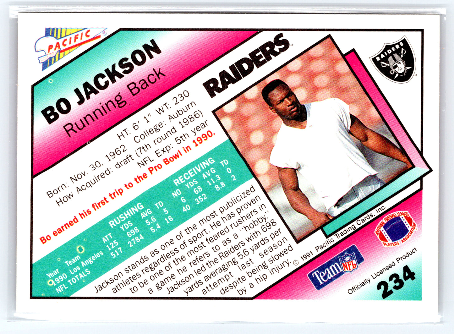 1991 Pacific #234 Bo Jackson