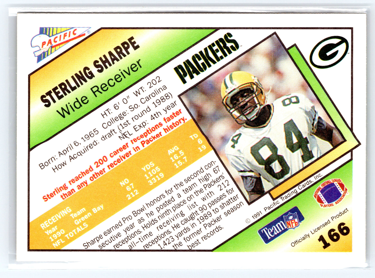 1991 Pacific #166 Sterling Sharpe