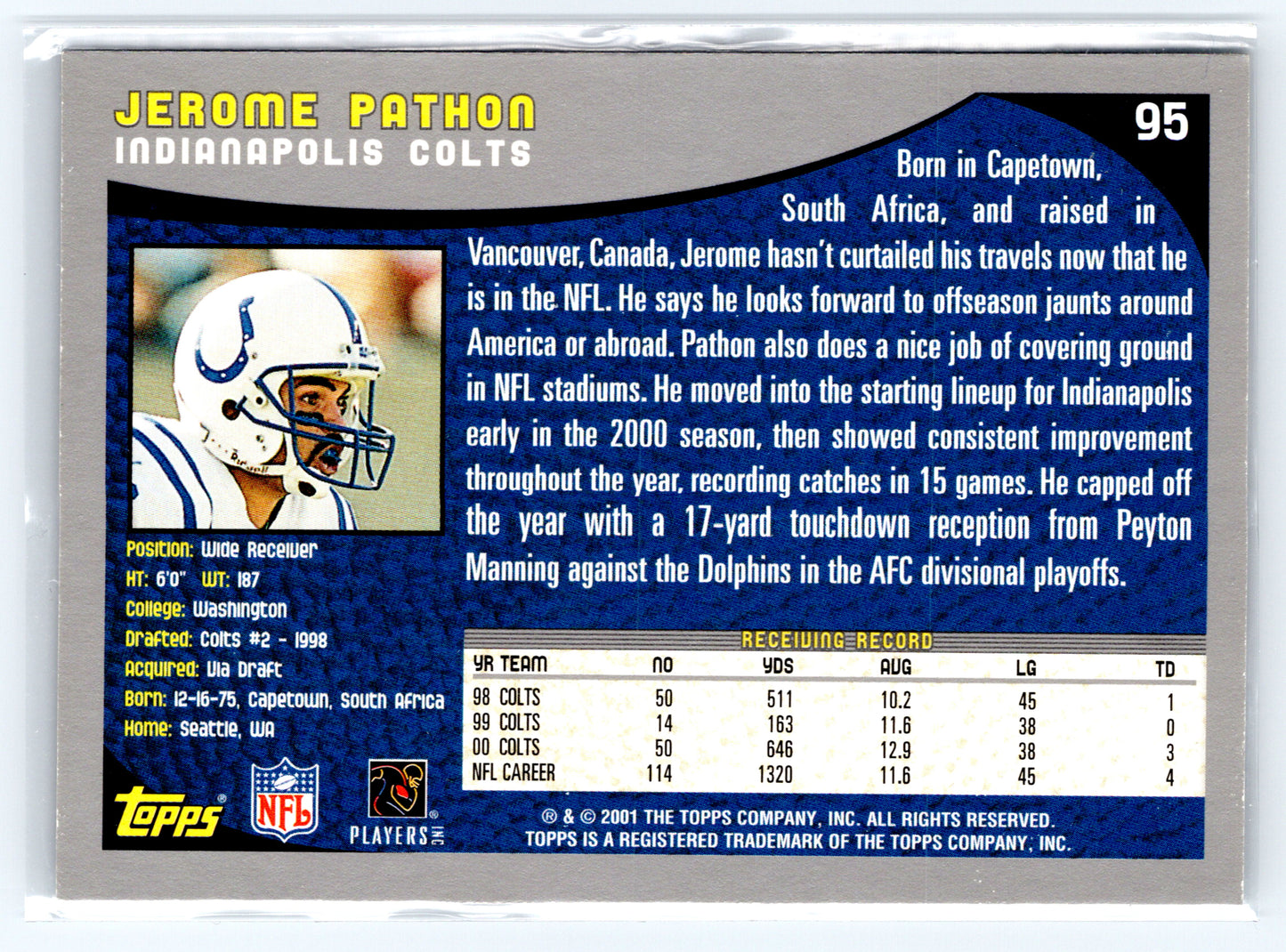 2001 Topps #95 Jerome Pathon