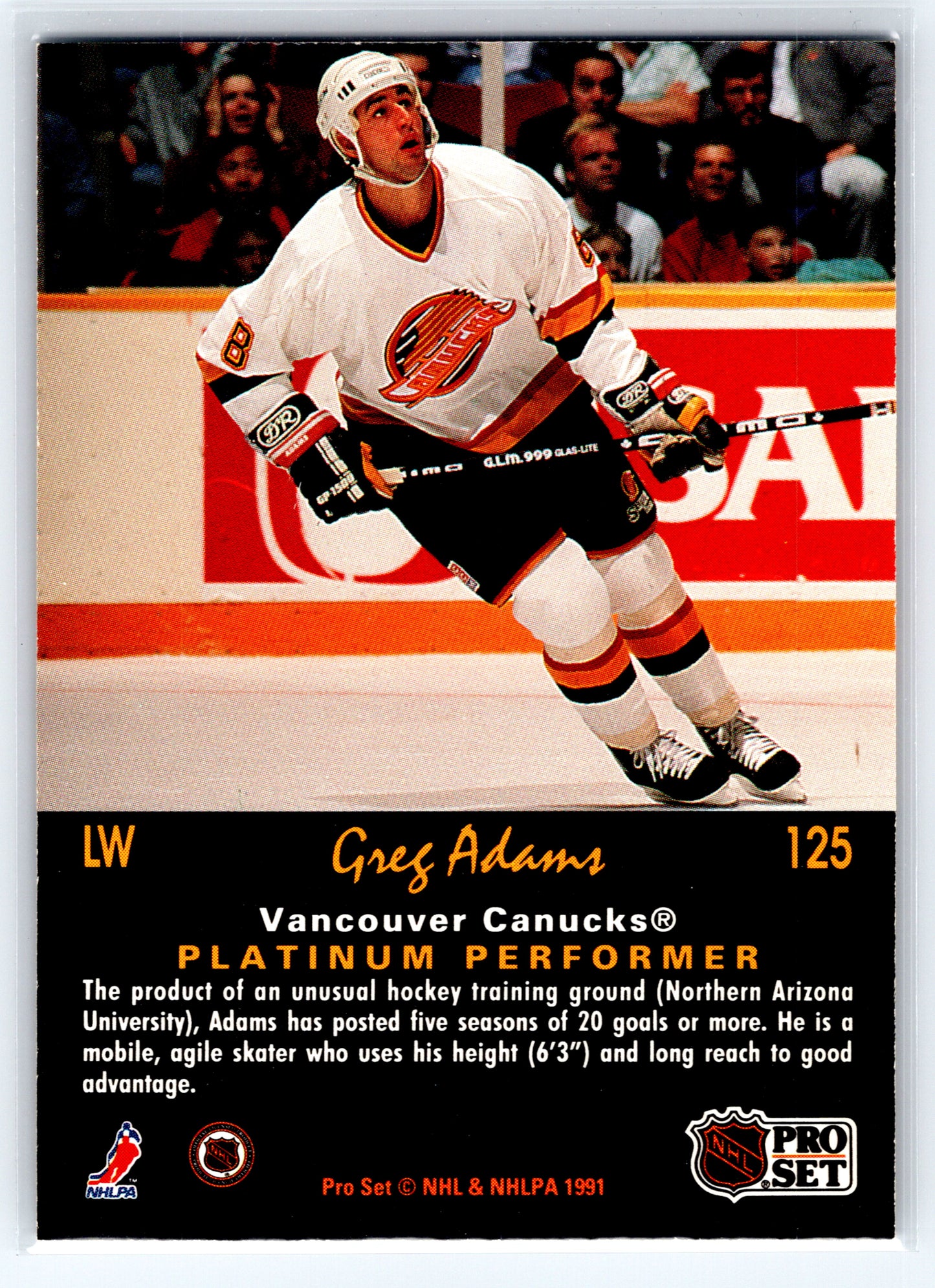 1991-92 Pro Set Platinum #125 Greg Adams