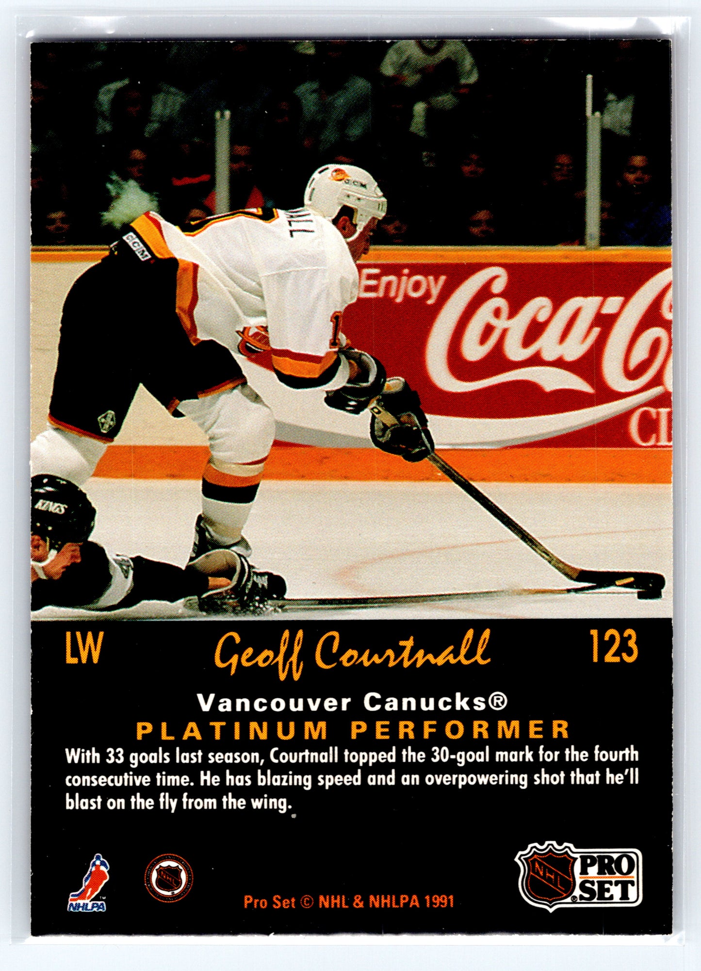 1991-92 Pro Set Platinum #123 Geoff Courtnall