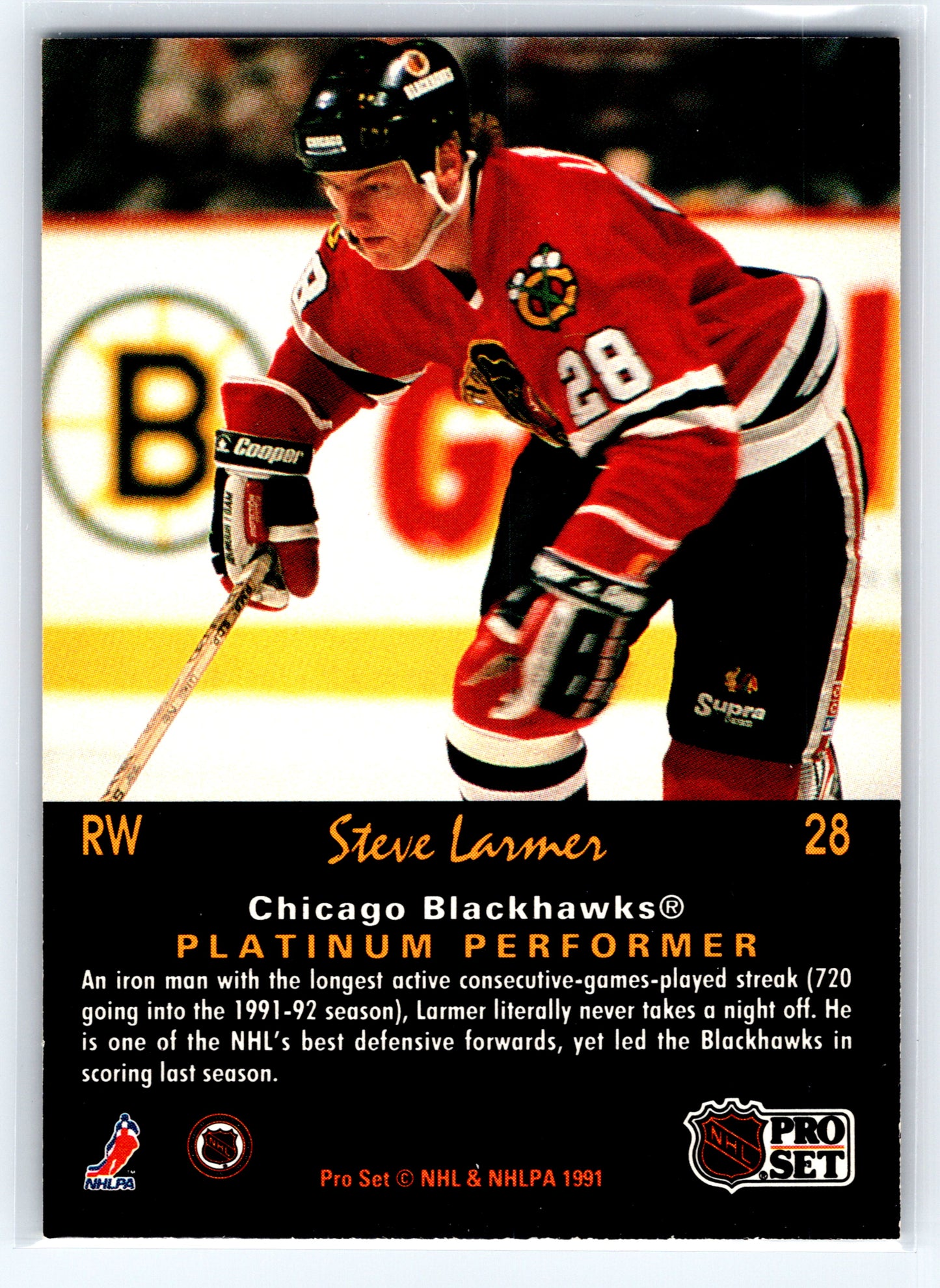 1991-92 Pro Set Platinum #28 Steve Larmer