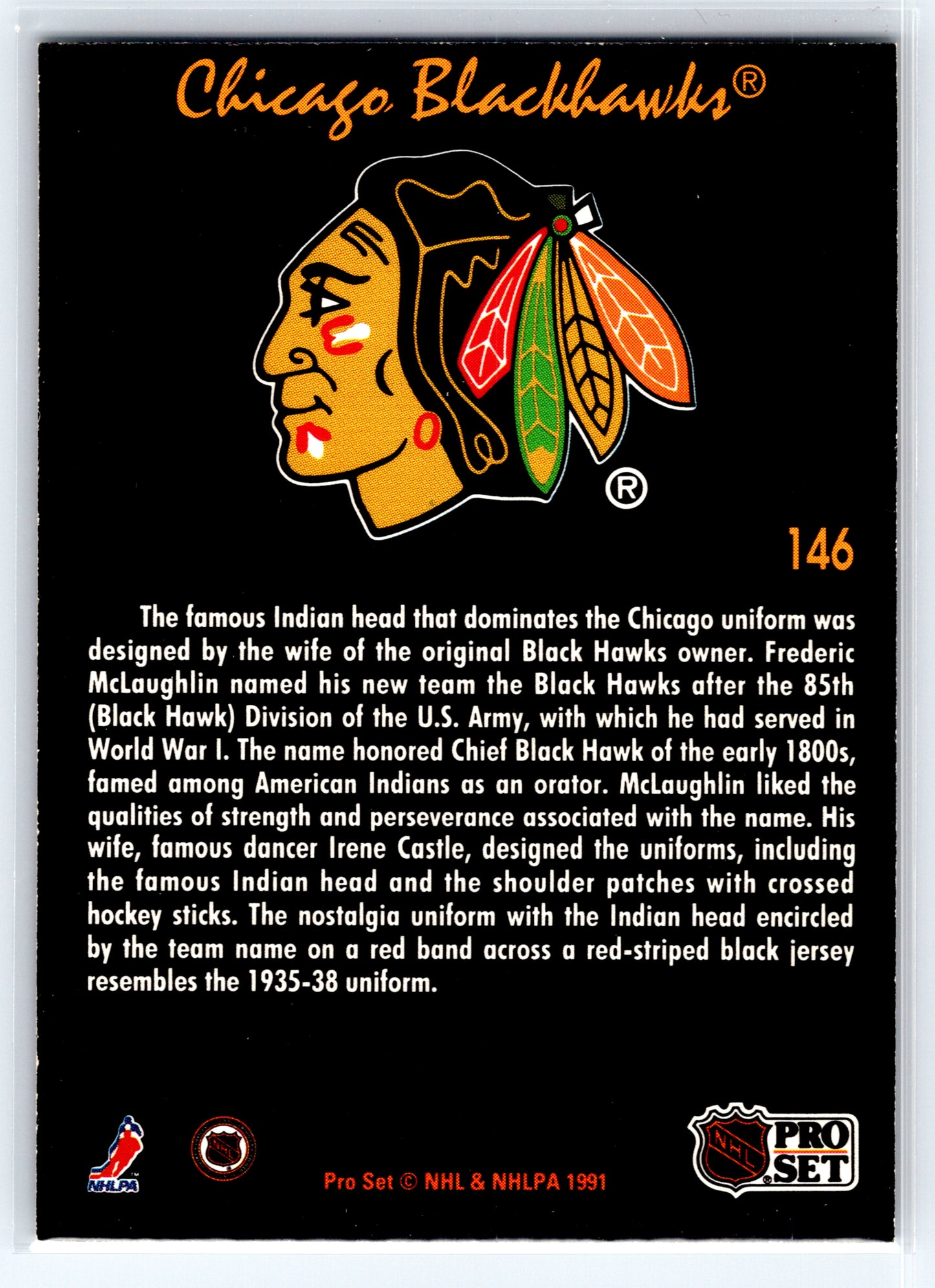 1991-92 Pro Set Platinum #146 Chicago Blackhawks
