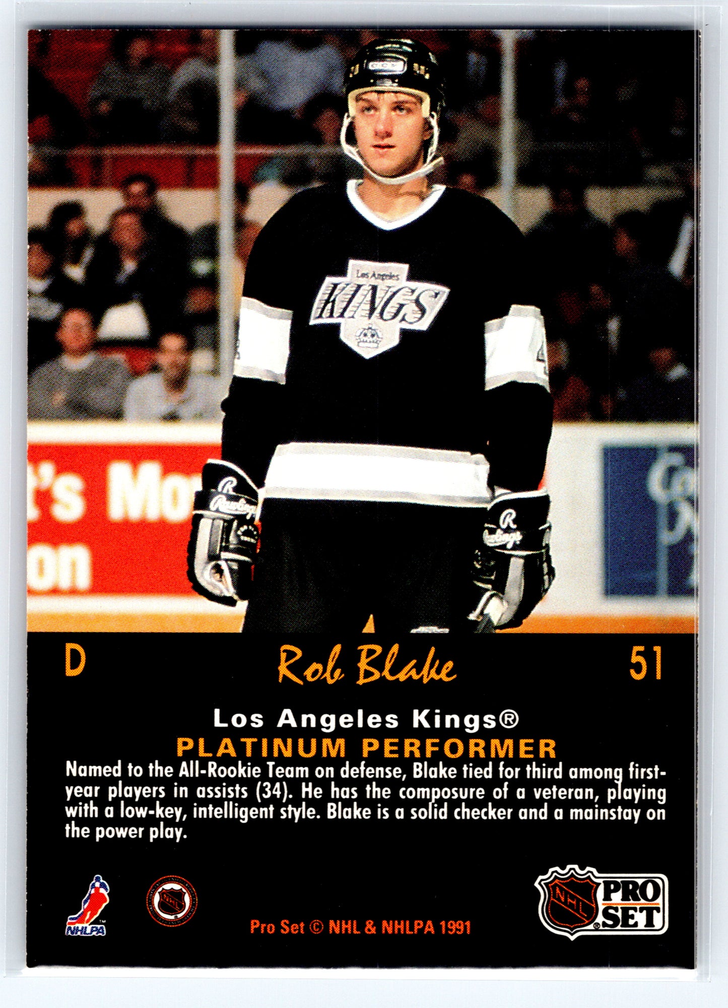 1991-92 Pro Set Platinum #51 Rob Blake