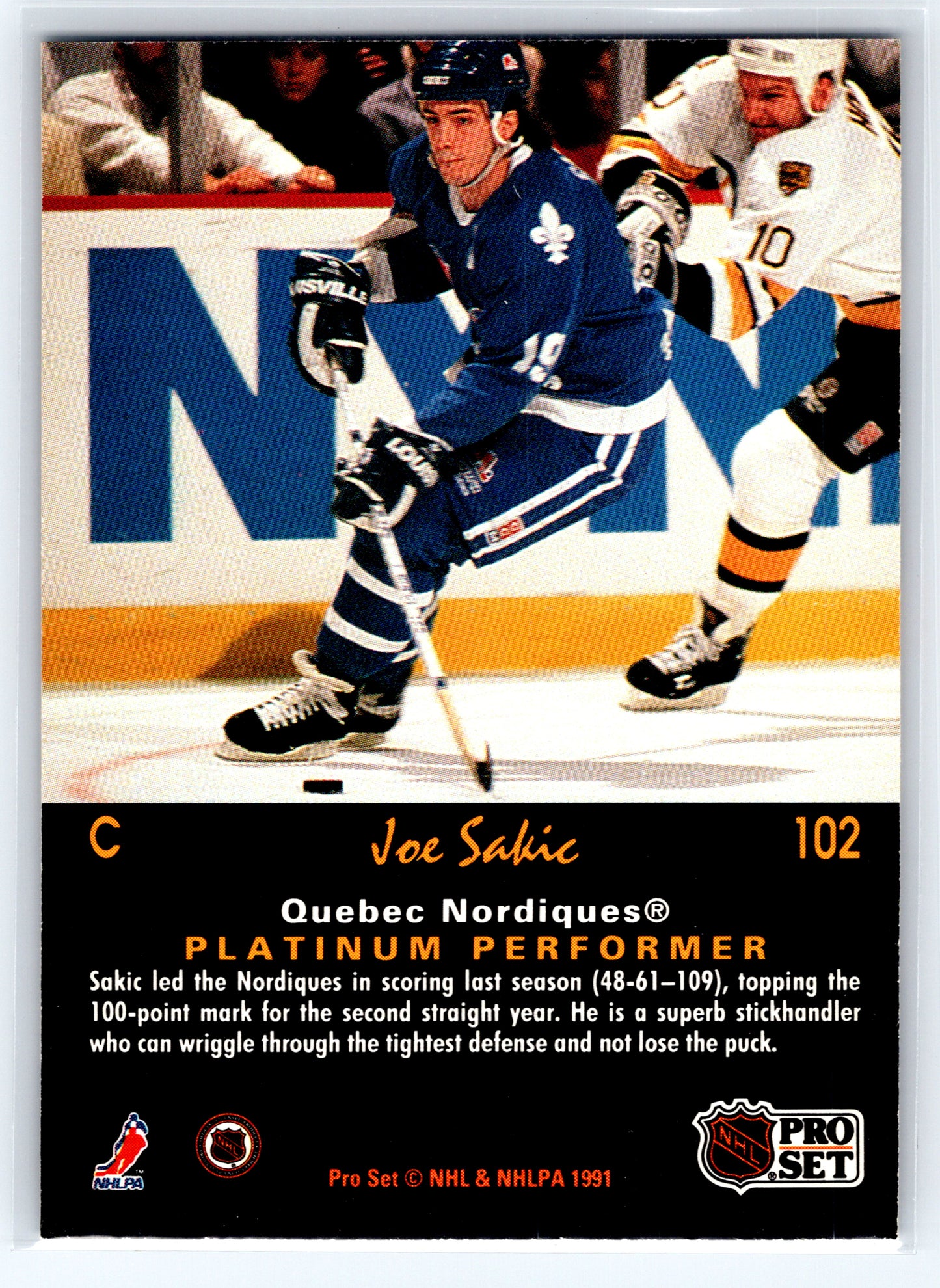 1991-92 Pro Set Platinum #102 Joe Sakic