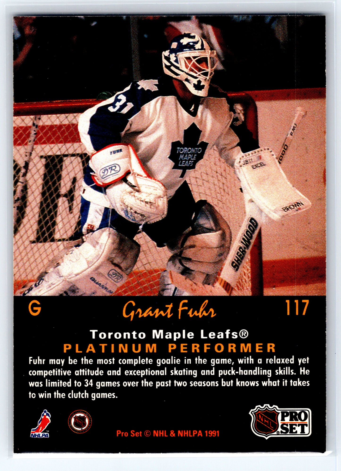 1991-92 Pro Set Platinum #117 Grant Fuhr