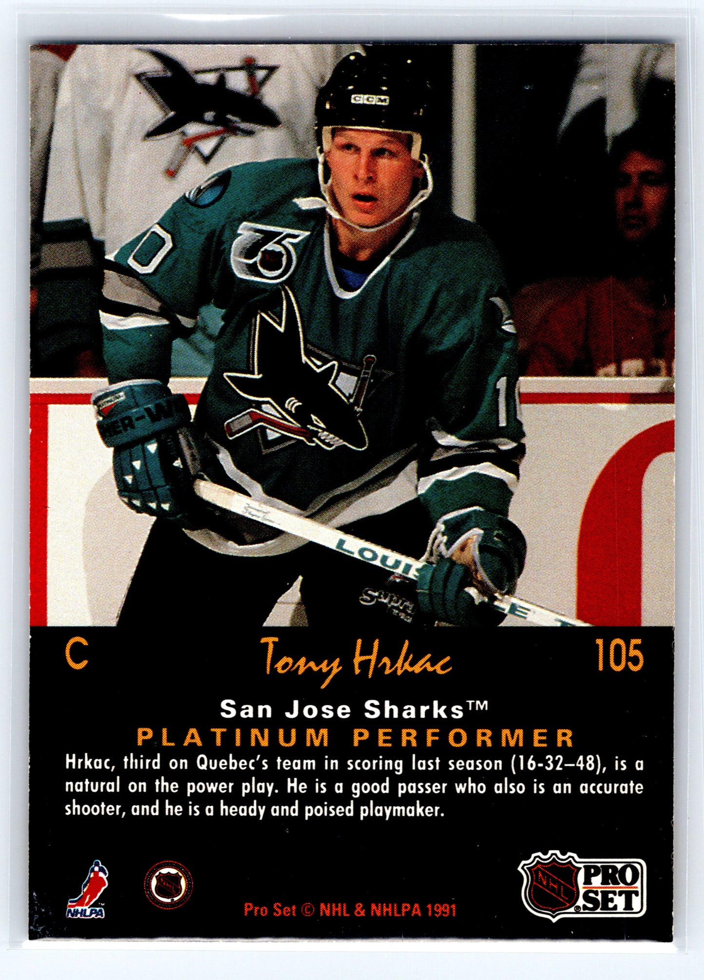 1991-92 Pro Set Platinum #105 Tony Hrkac