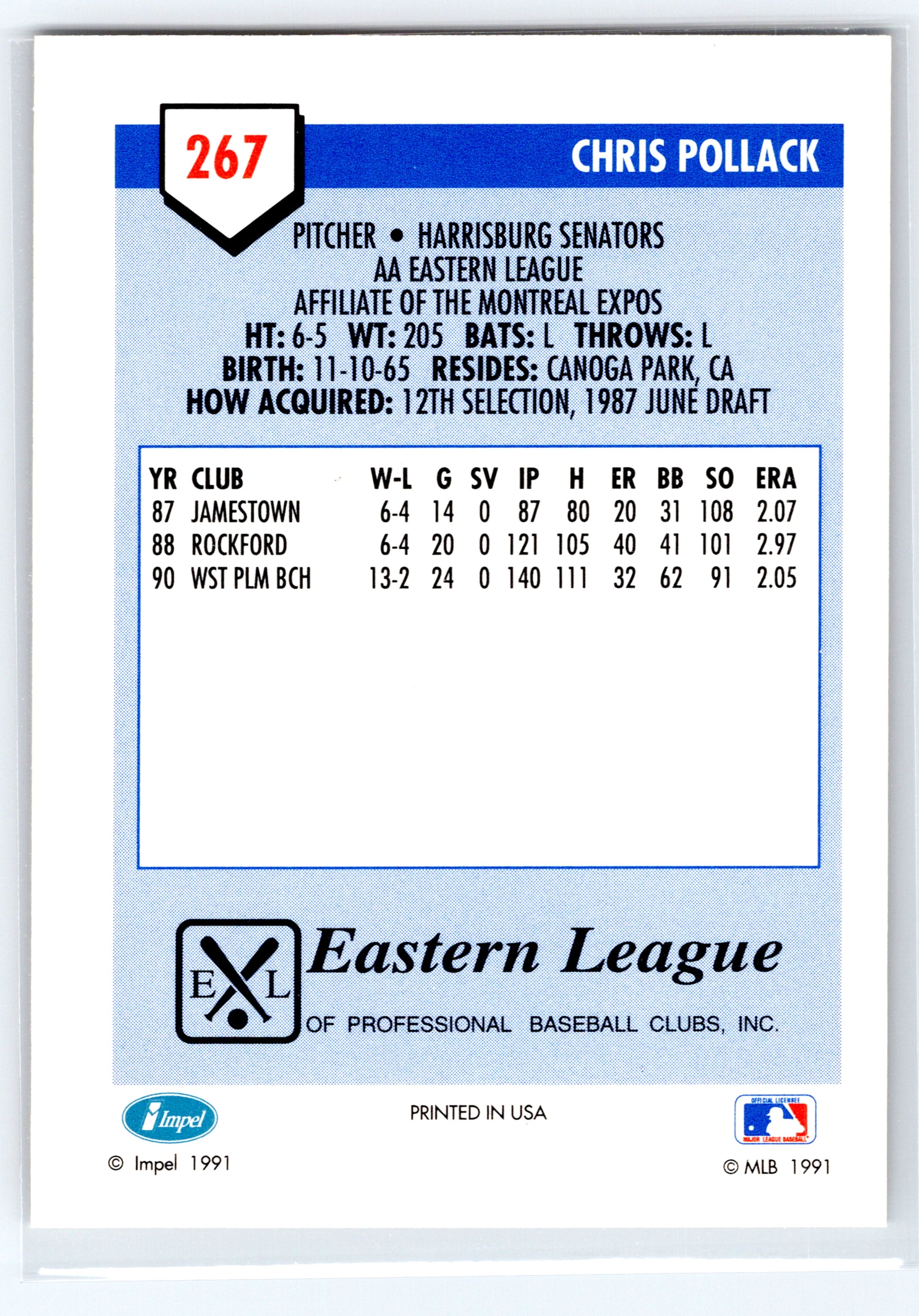 1991 Line Drive AA #267 Chris Pollack