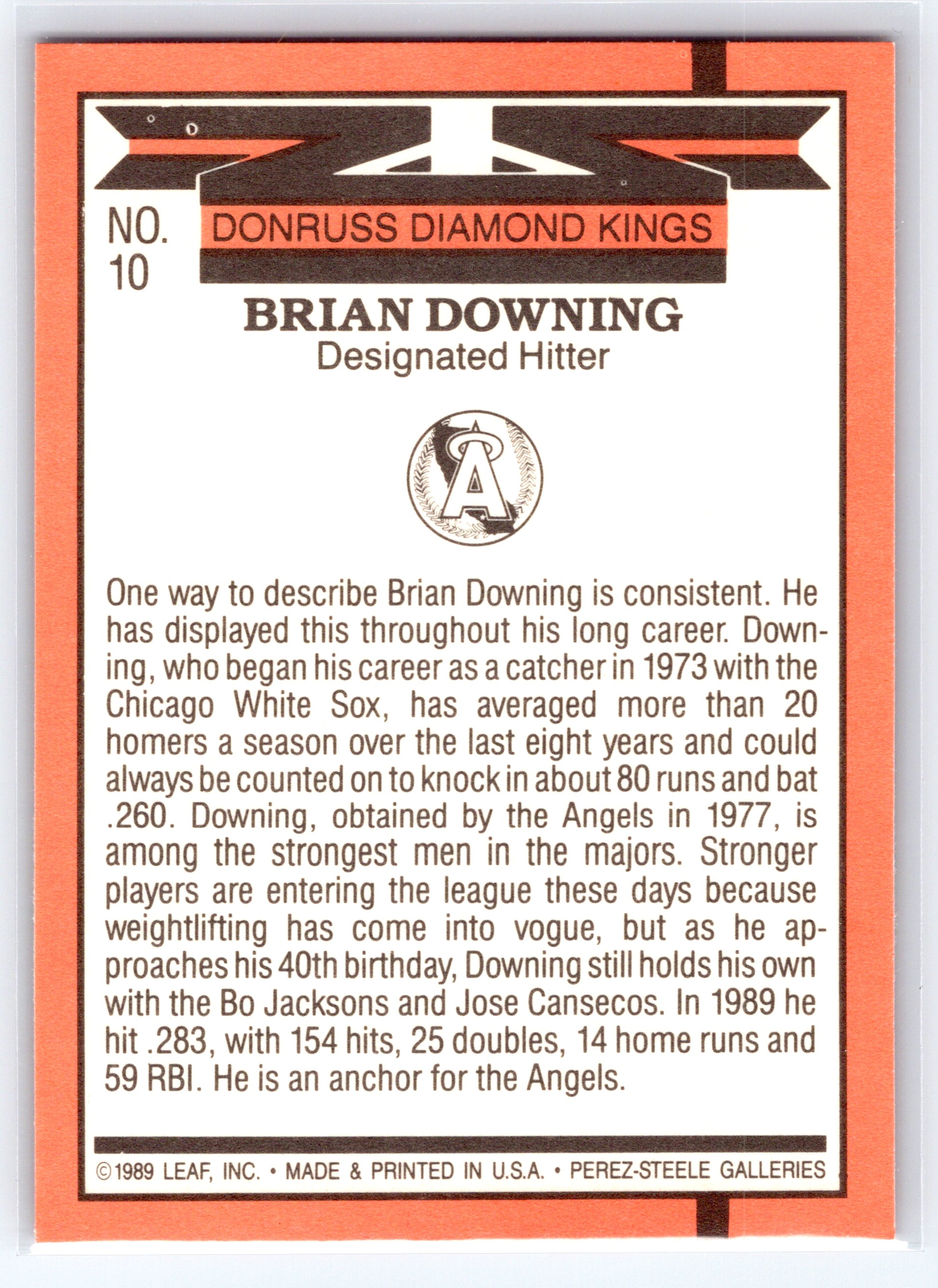 1989 Donruss #10 Brian Downing