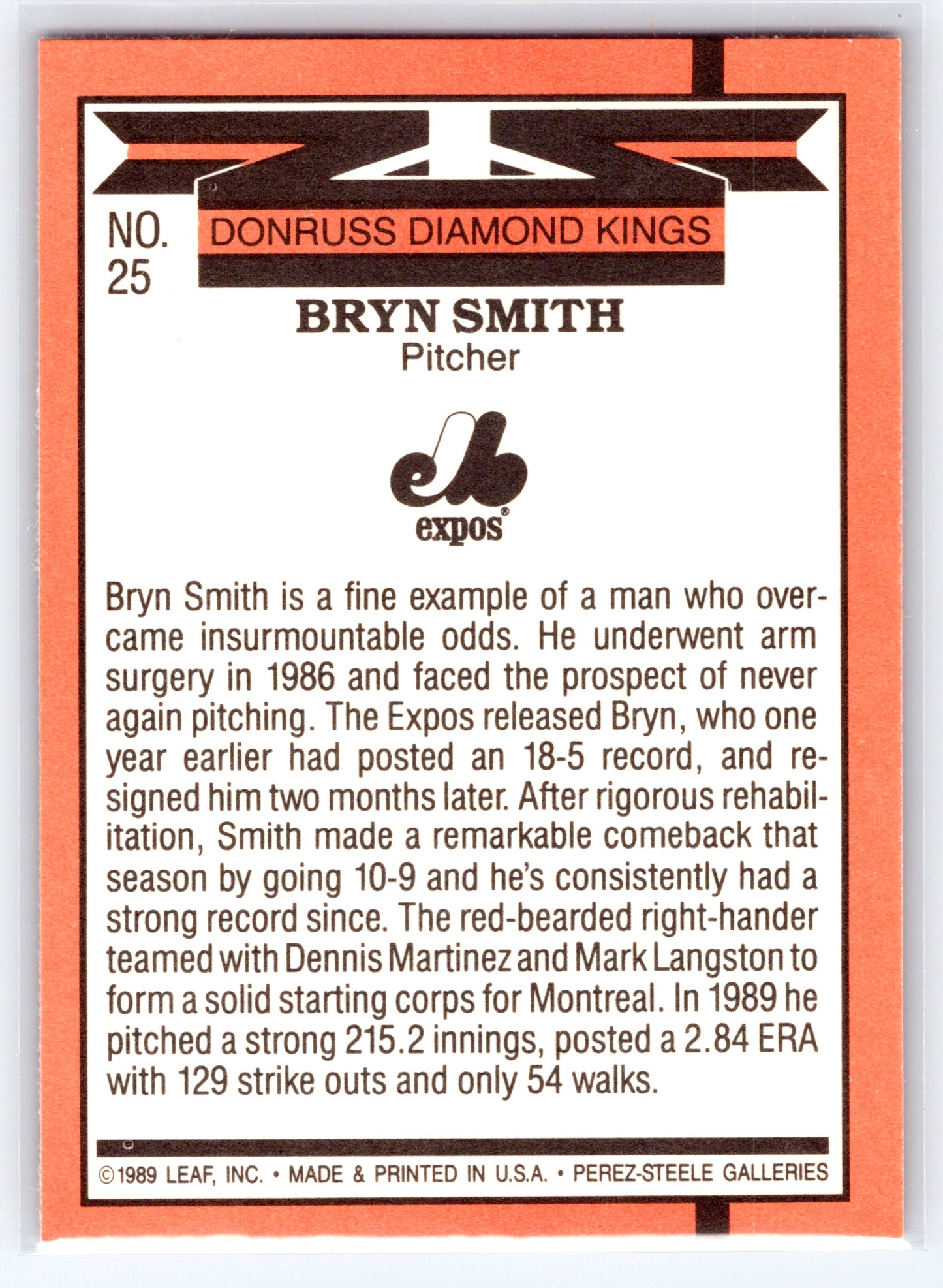 1989 Donruss #25 Bryn Smith