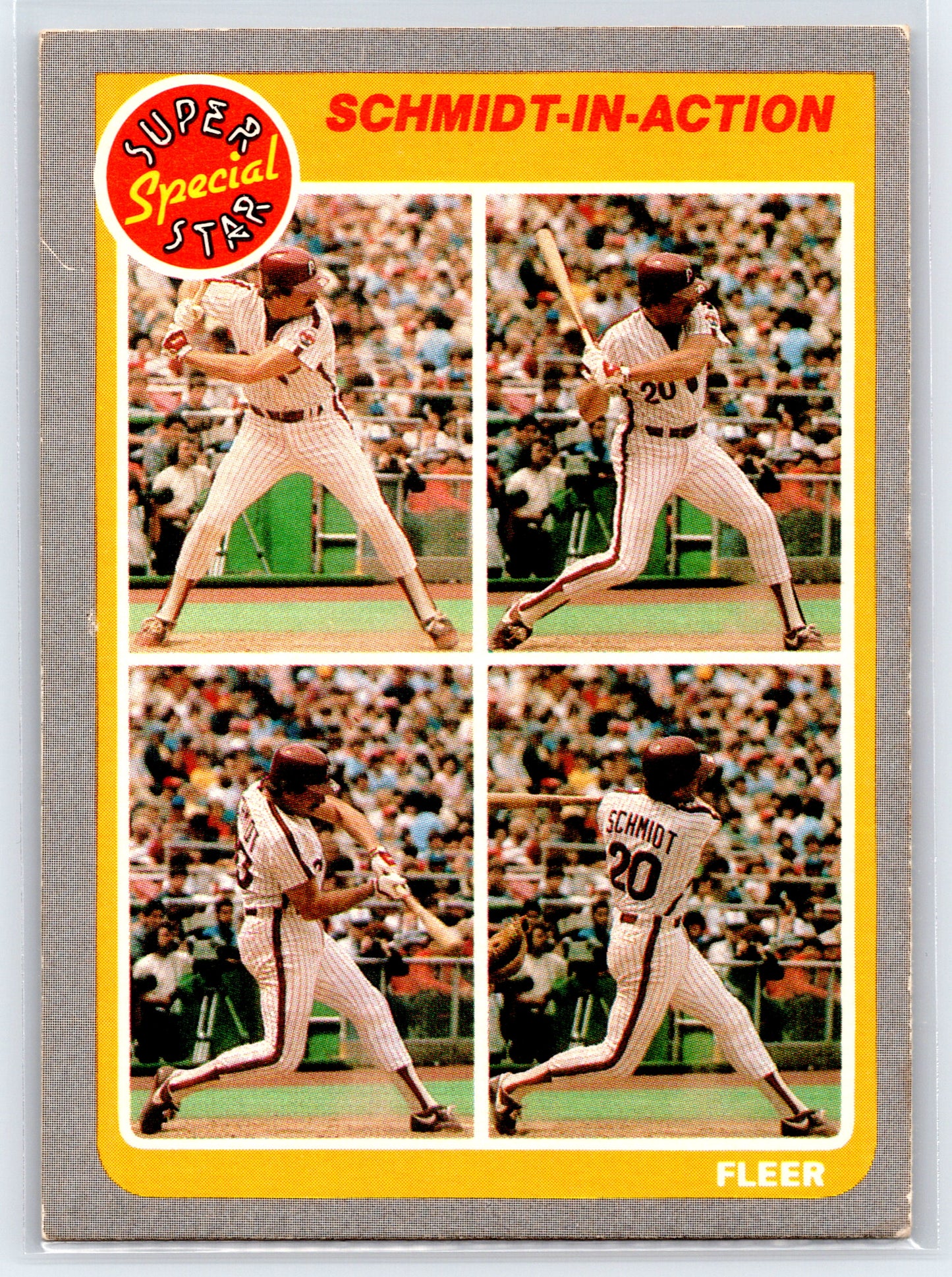 1985 Fleer #627 Schmidt-in-Action