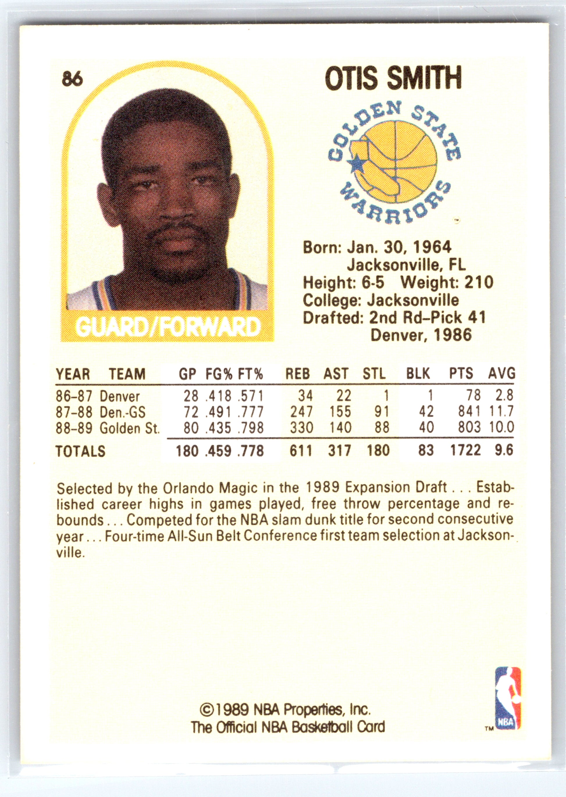 1989-90 Hoops #86 Otis Smith