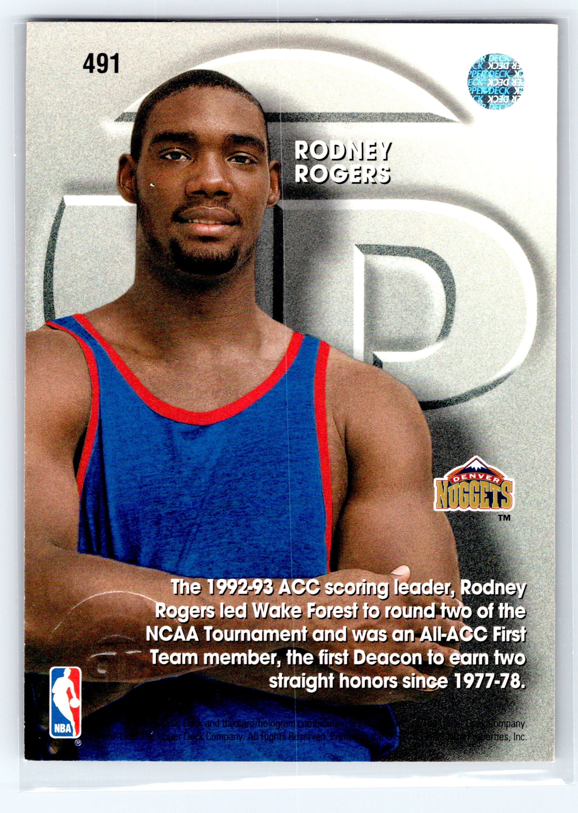 1993-94 Upper Deck #491 Rodney Rogers
