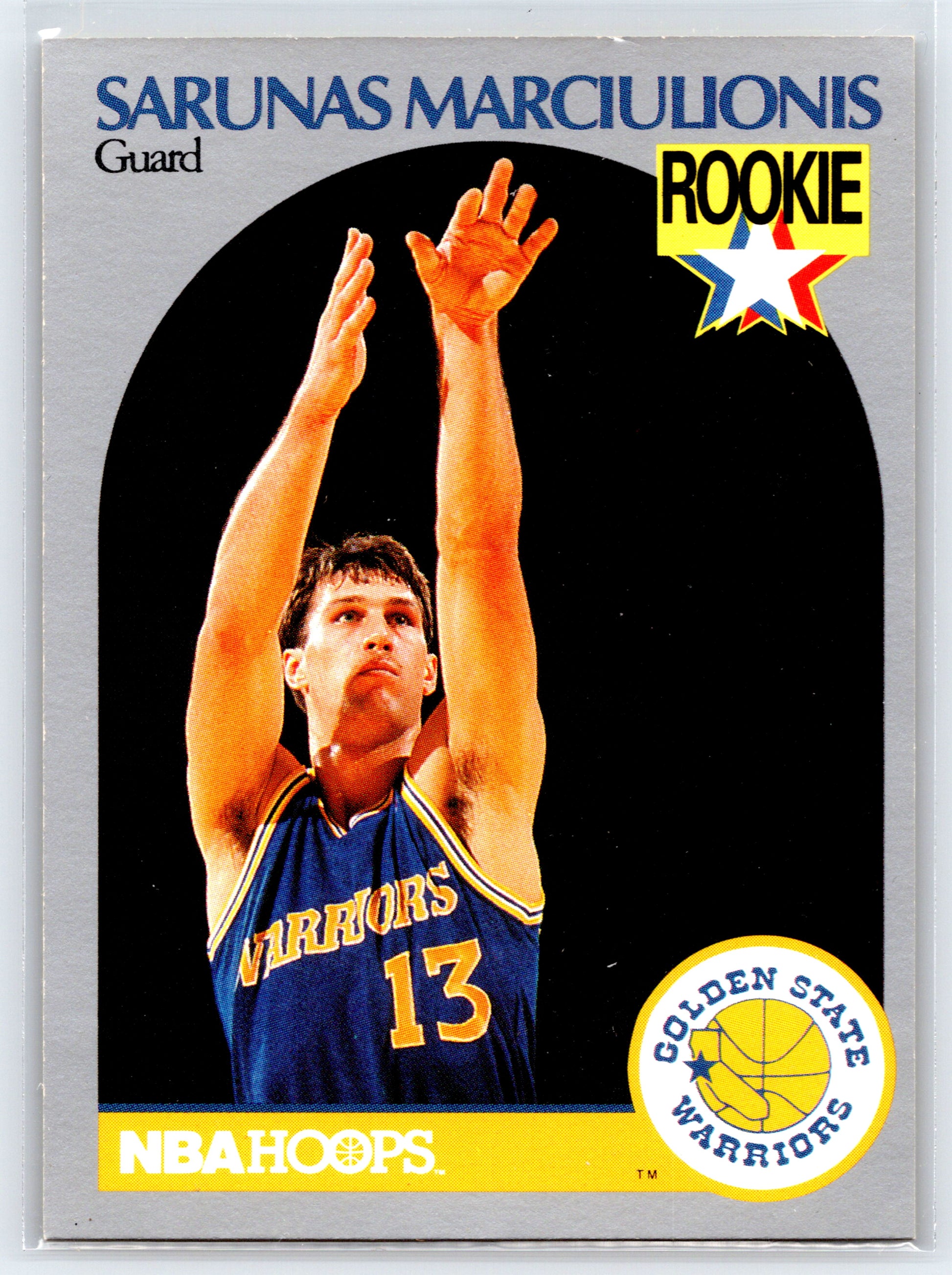 1990-91 Hoops #115 Sarunas Marciulionis