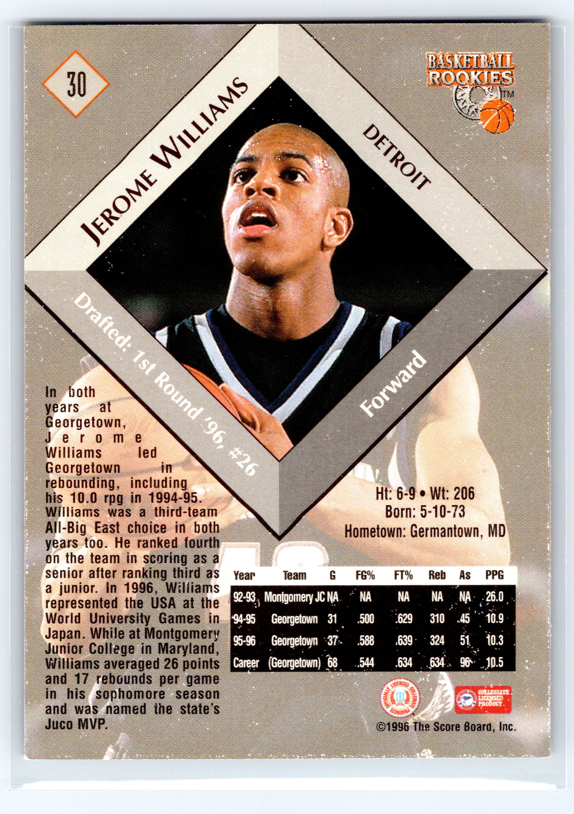 1996 Score Board Rookies #30 Jerome Williams