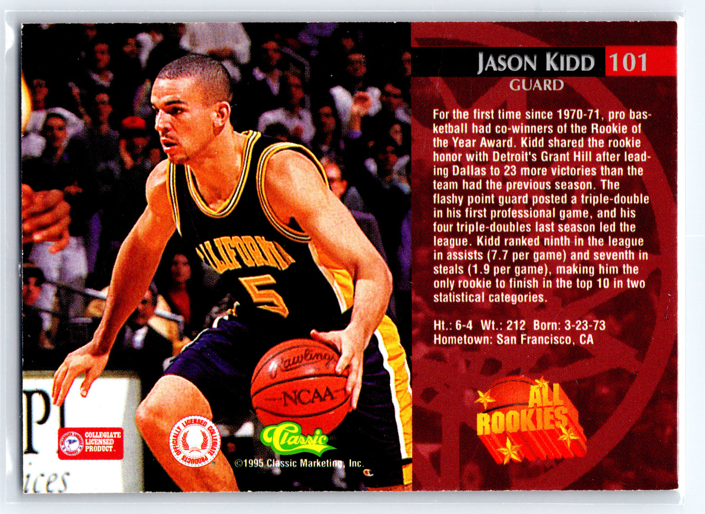 1995 Classic Rookies #101 Jason Kidd