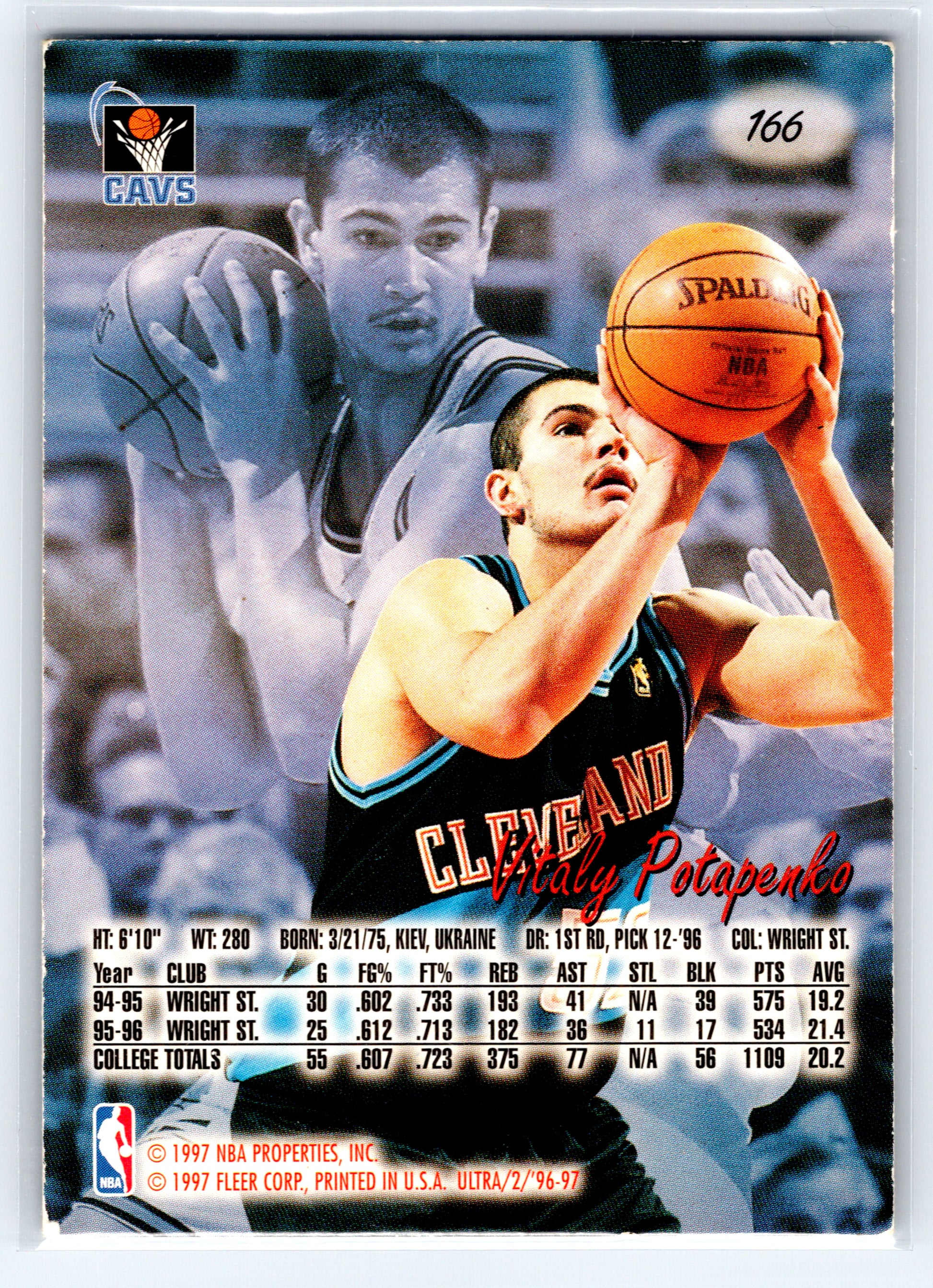 1996-97 Ultra #166 Vitaly Potapenko
