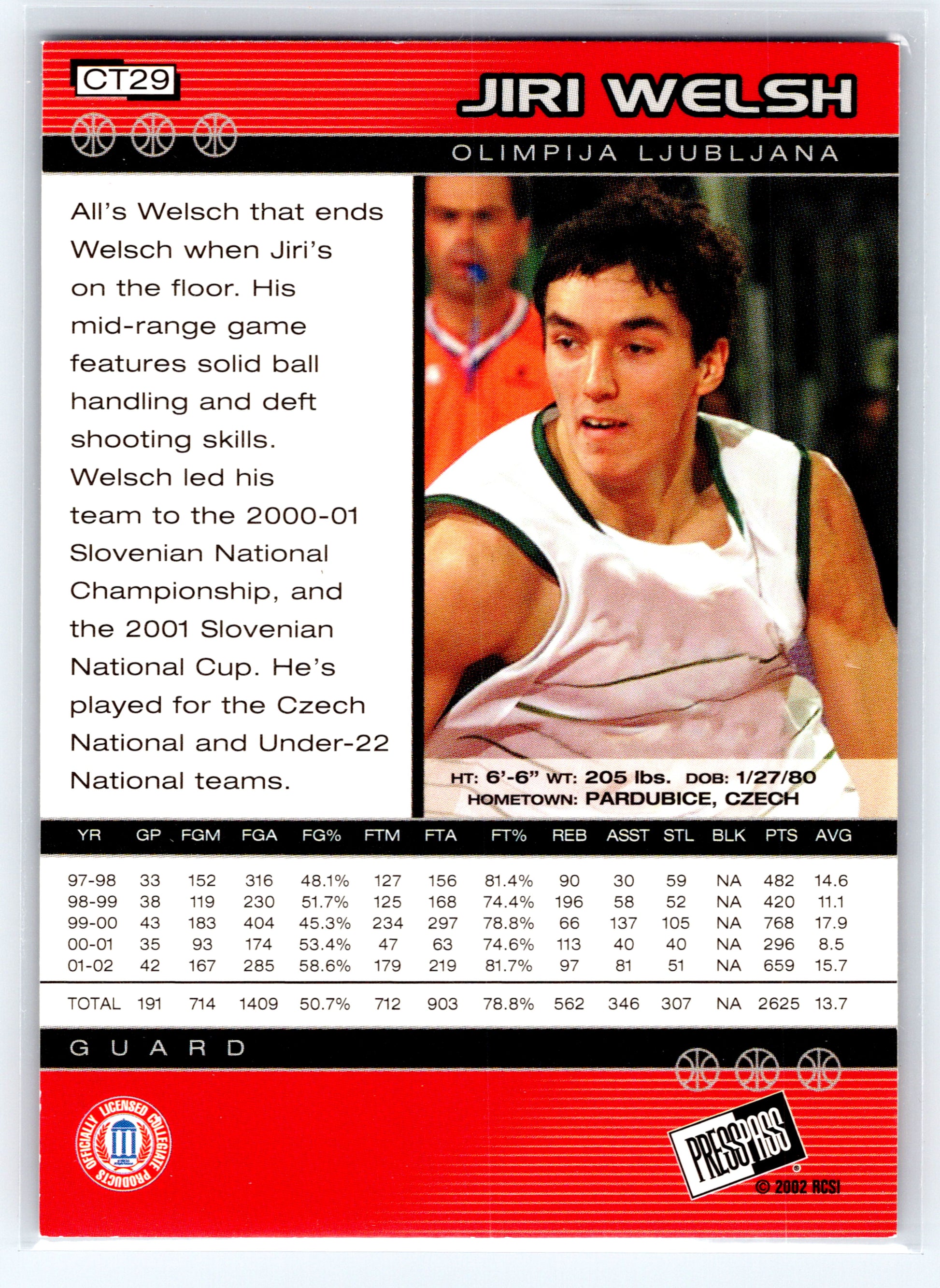 2002 Press Pass #29 Jiri Welsch