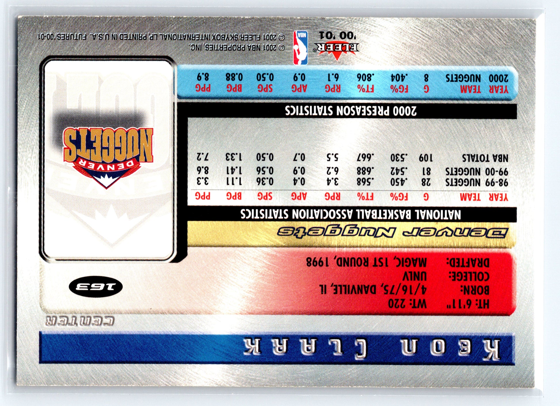 2000-01 Fleer Futures #163 Keon Clark