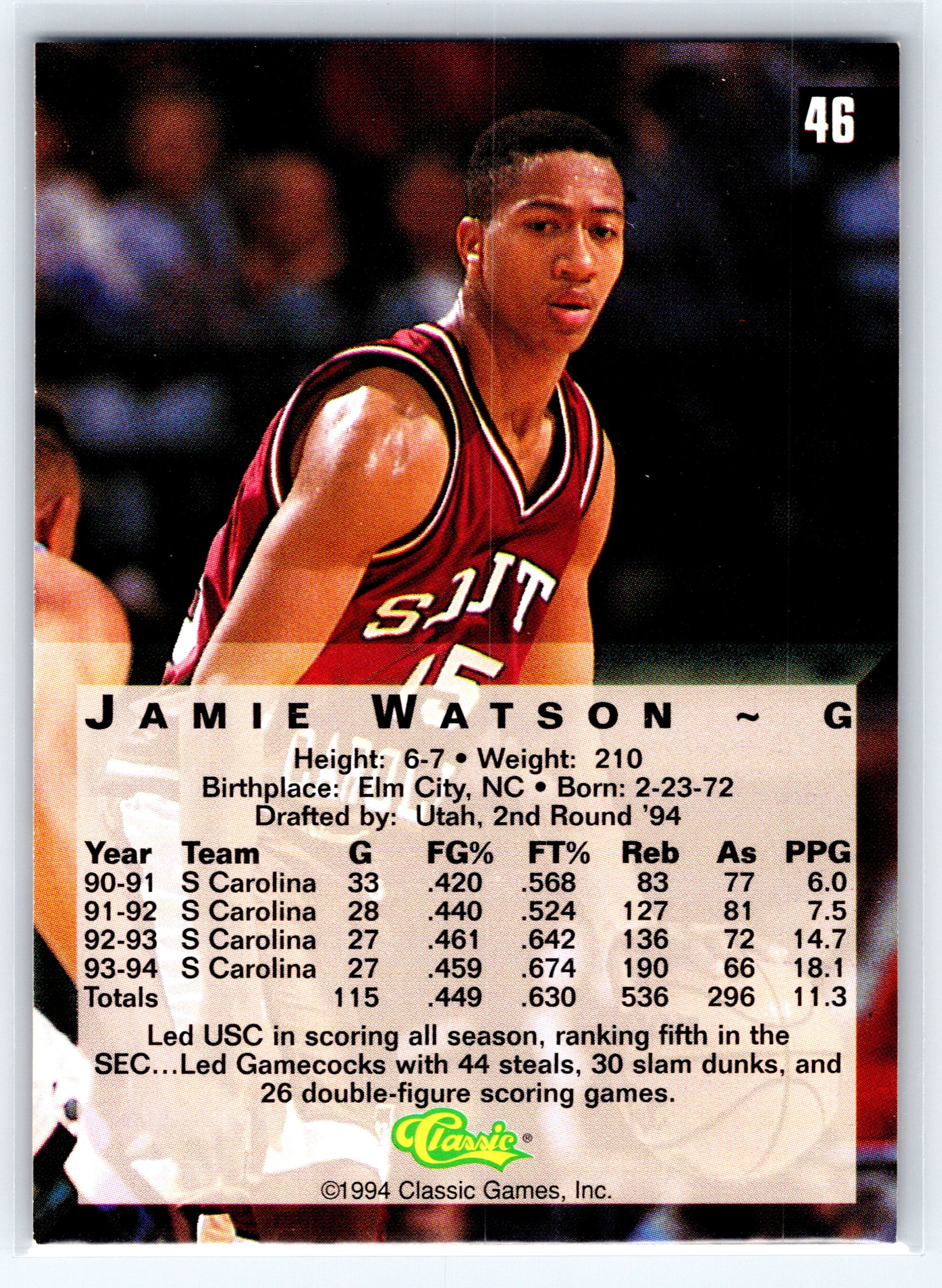 1994 Classic Four Sport #46 Jamie Watson