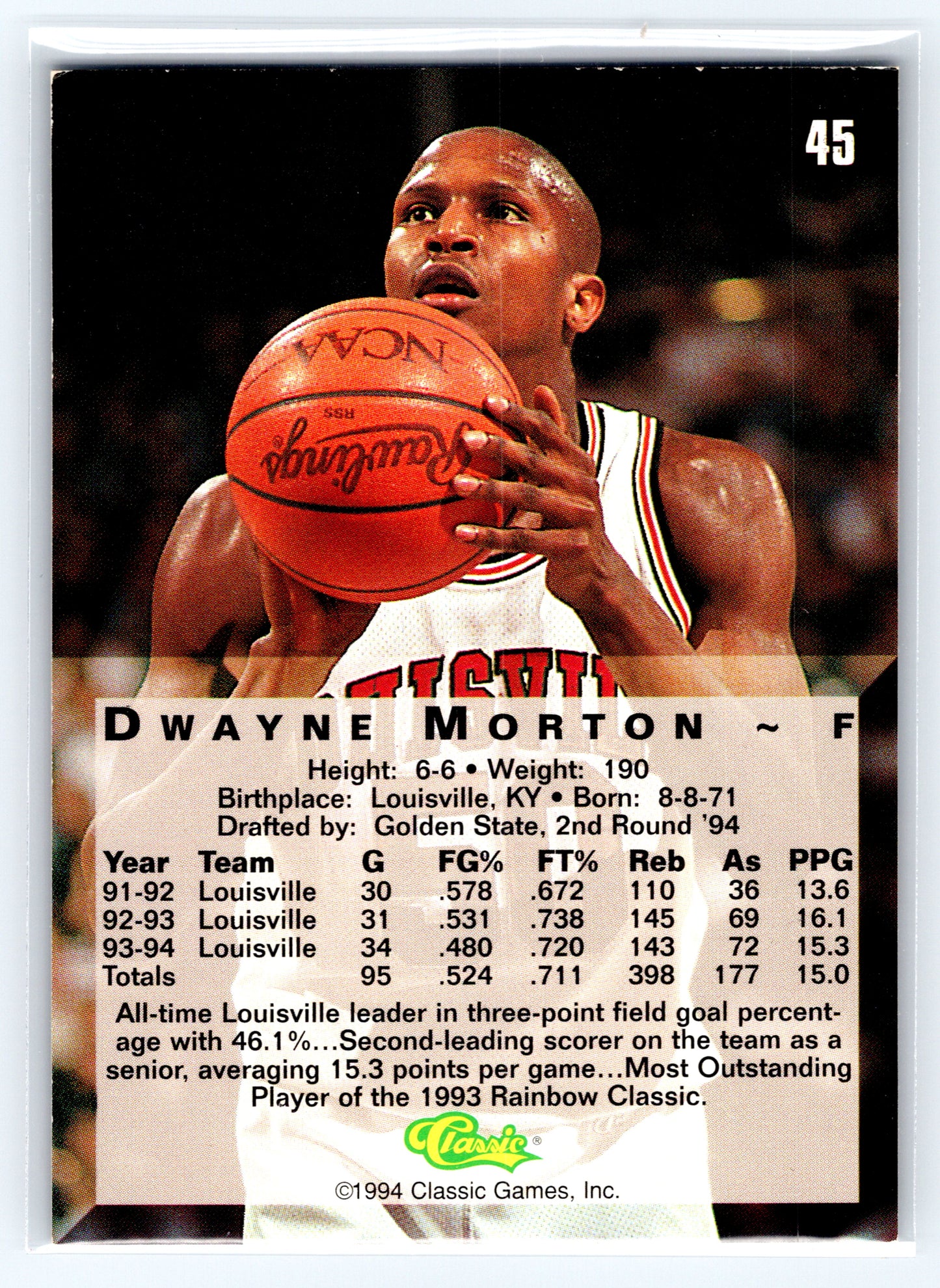 1994 Classic Four Sport #45 Dwayne Morton