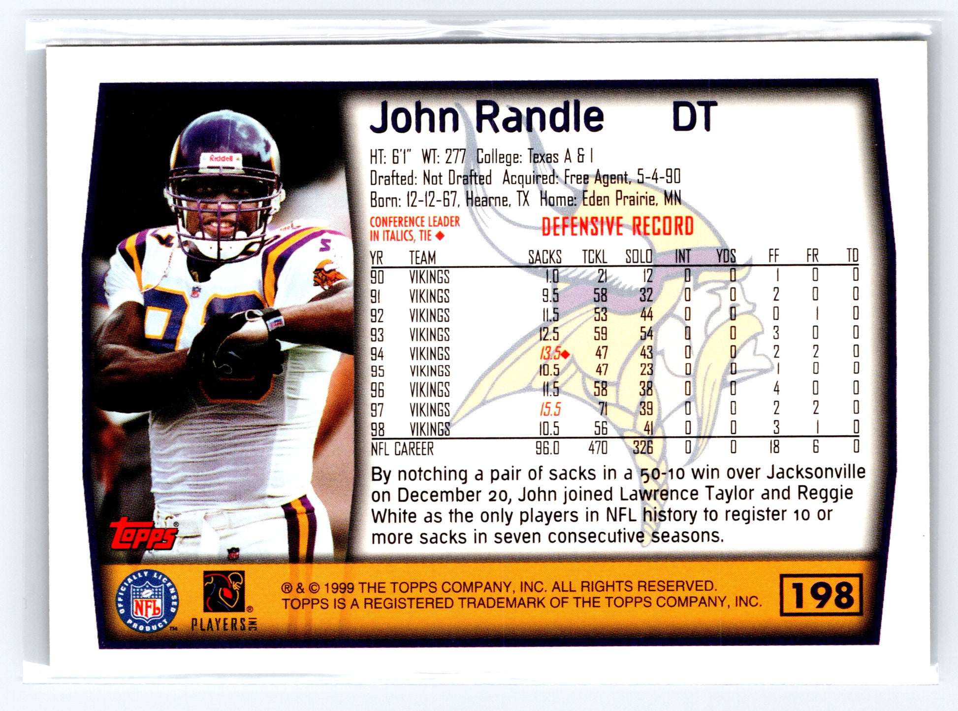 1999 Topps #198 John Randle Topps Collection