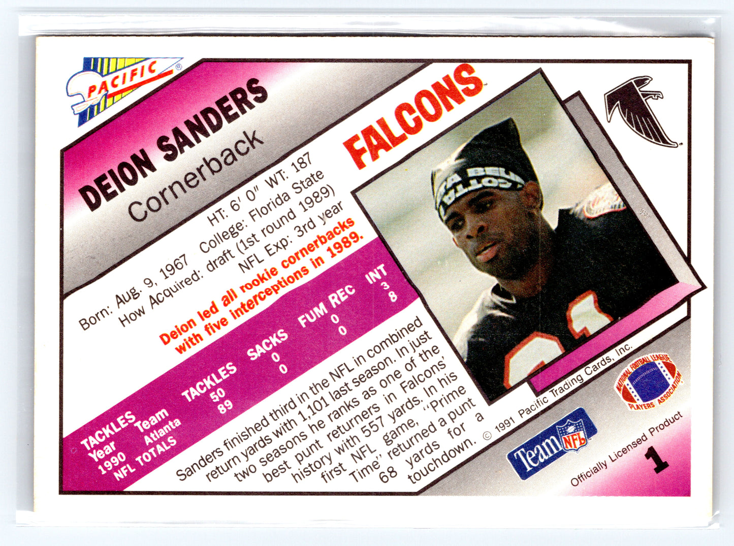 1991 Pacific #1 Deion Sanders