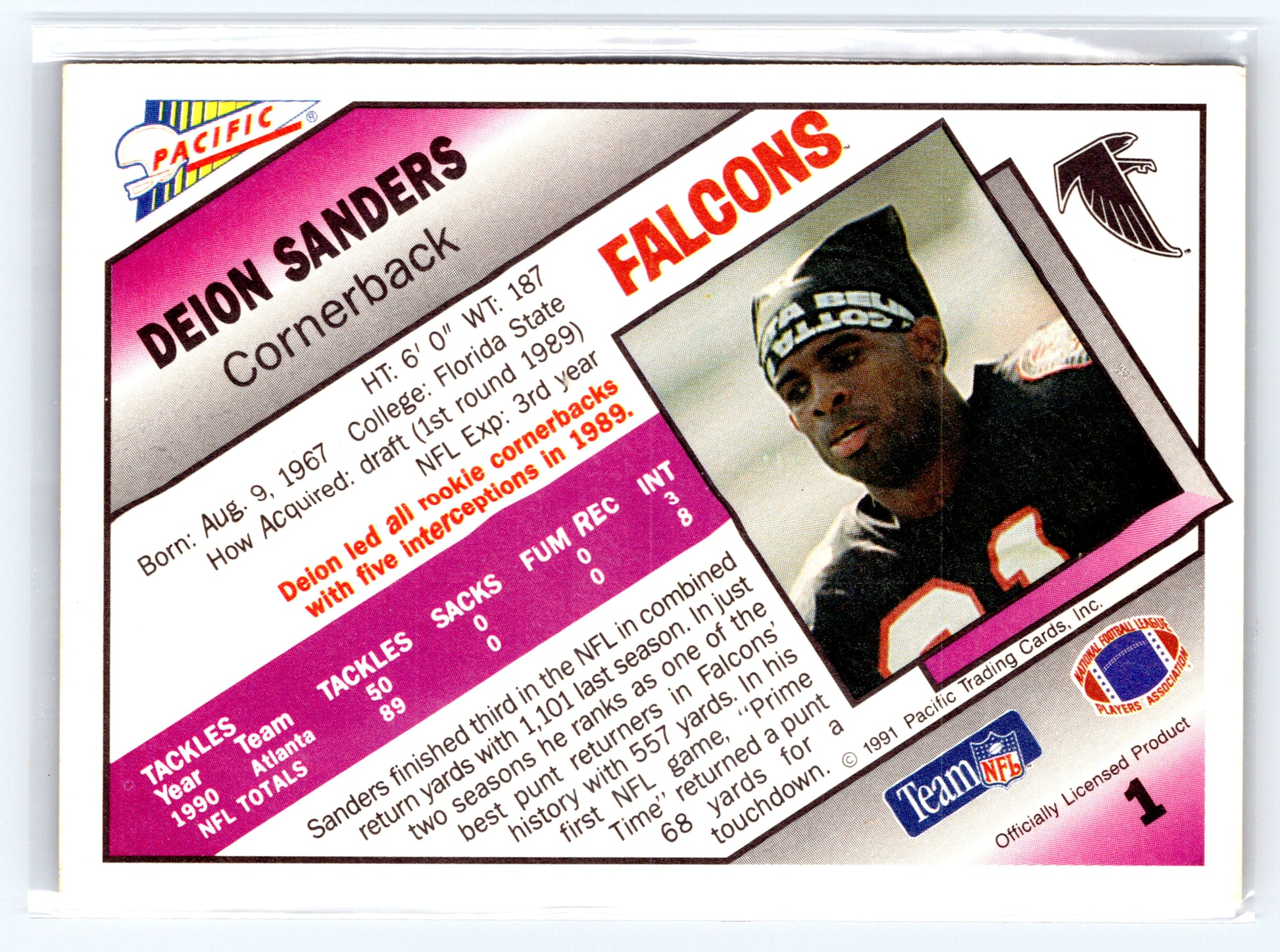 1991 Pacific #1 Deion Sanders